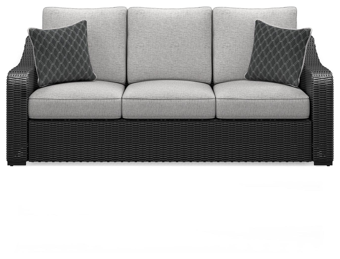 Beachcroft Black/Light Gray Outdoor Sofa - Image 4