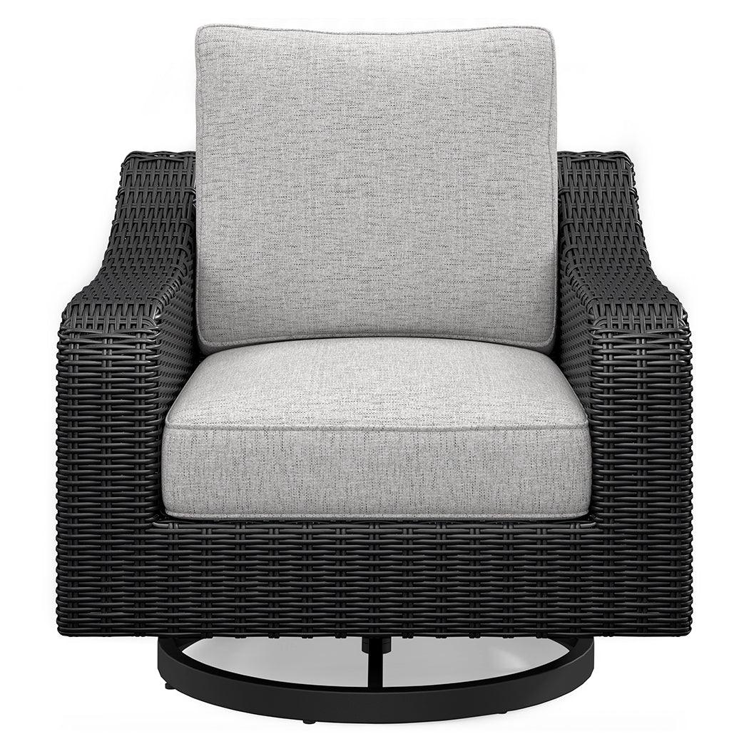 Beachcroft Black/Light Gray Outdoor Swivel Lounge - Image 5