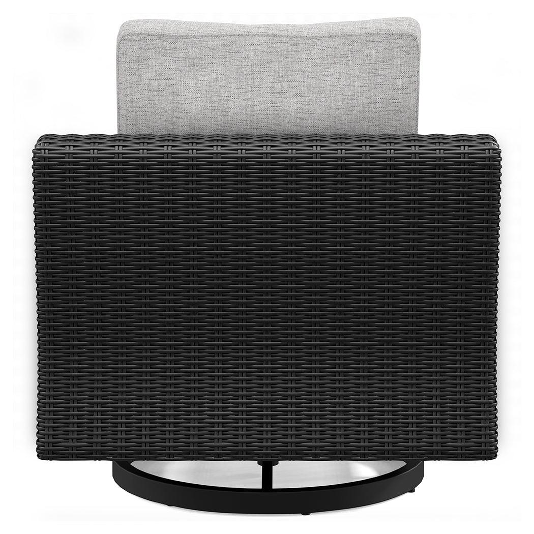 Beachcroft Black/Light Gray Outdoor Swivel Lounge - Image 6
