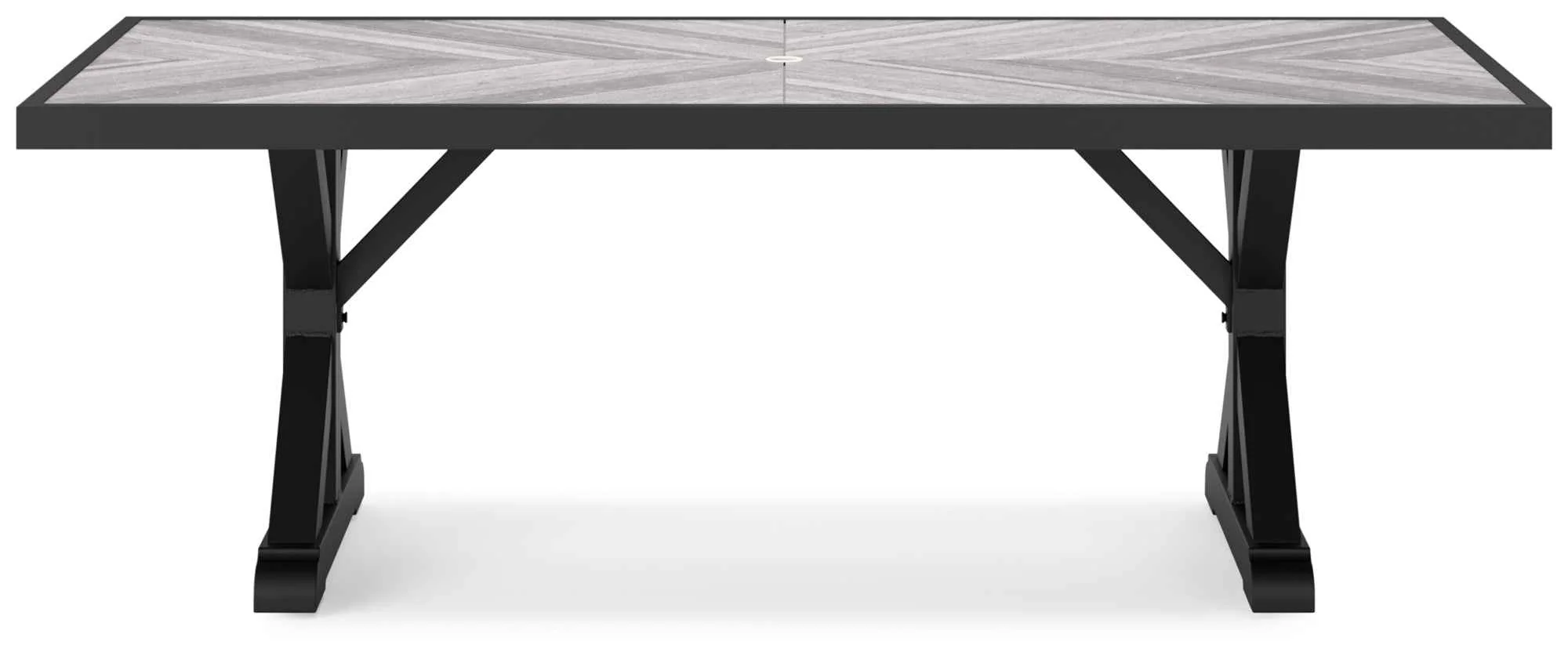 Beachcroft Black/Light Gray Outdoor Dining Table and 6 Chairs - Image 9