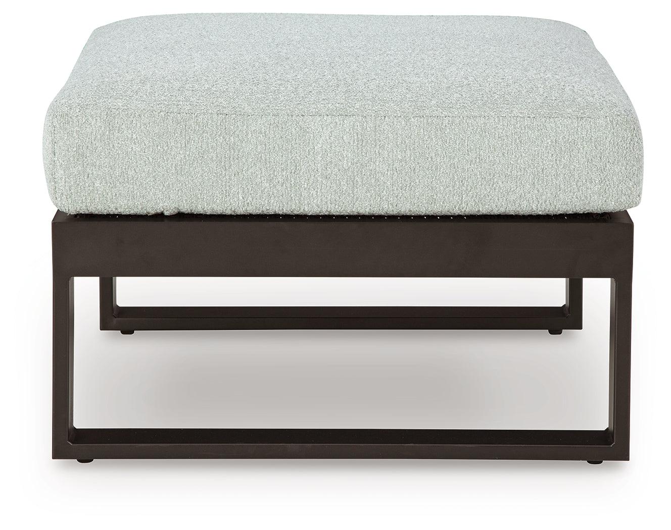 Beachloft Black/Gray Outdoor Ottoman with Cushion - Image 2