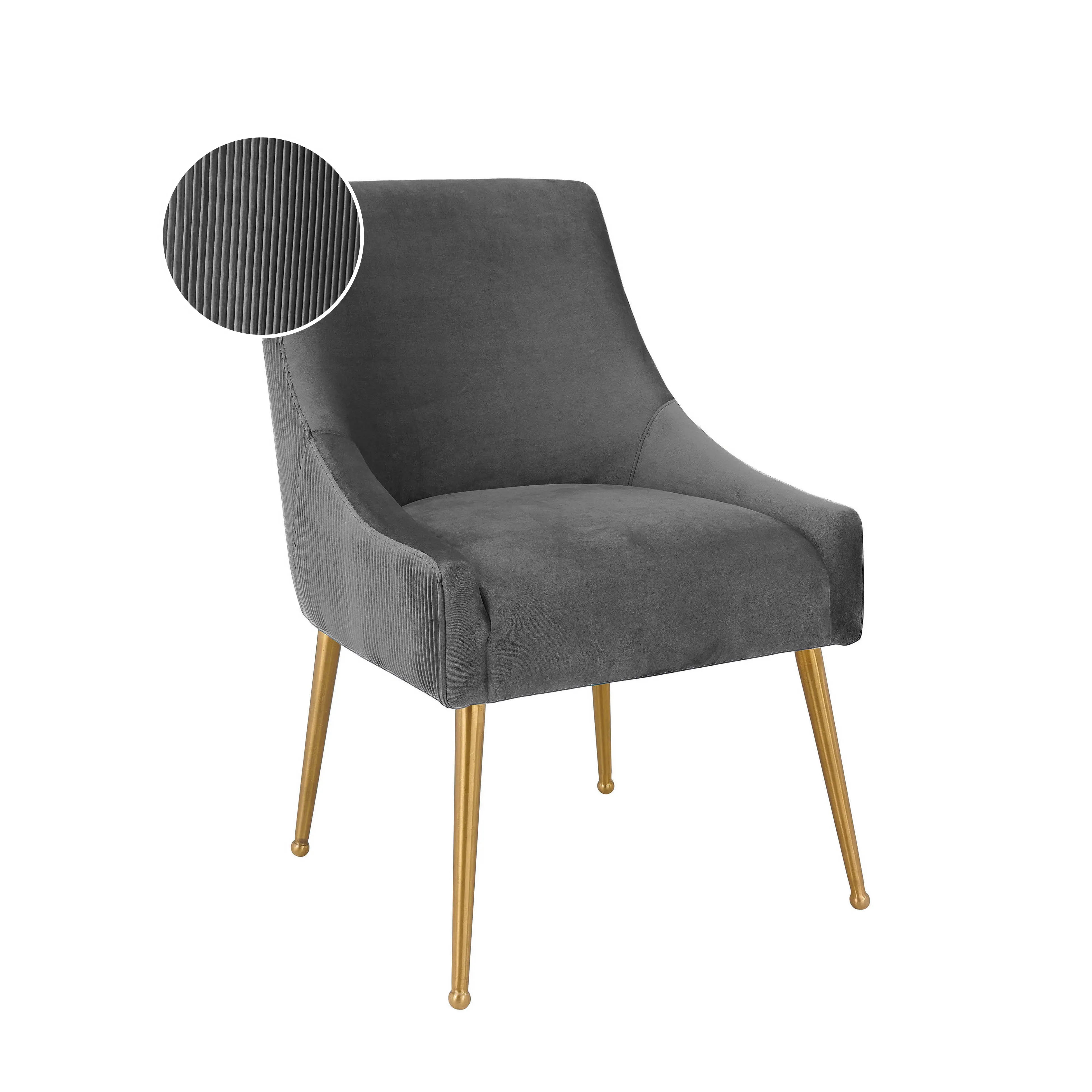 Beatrix Pleated Velvet Side Chair - Image 7