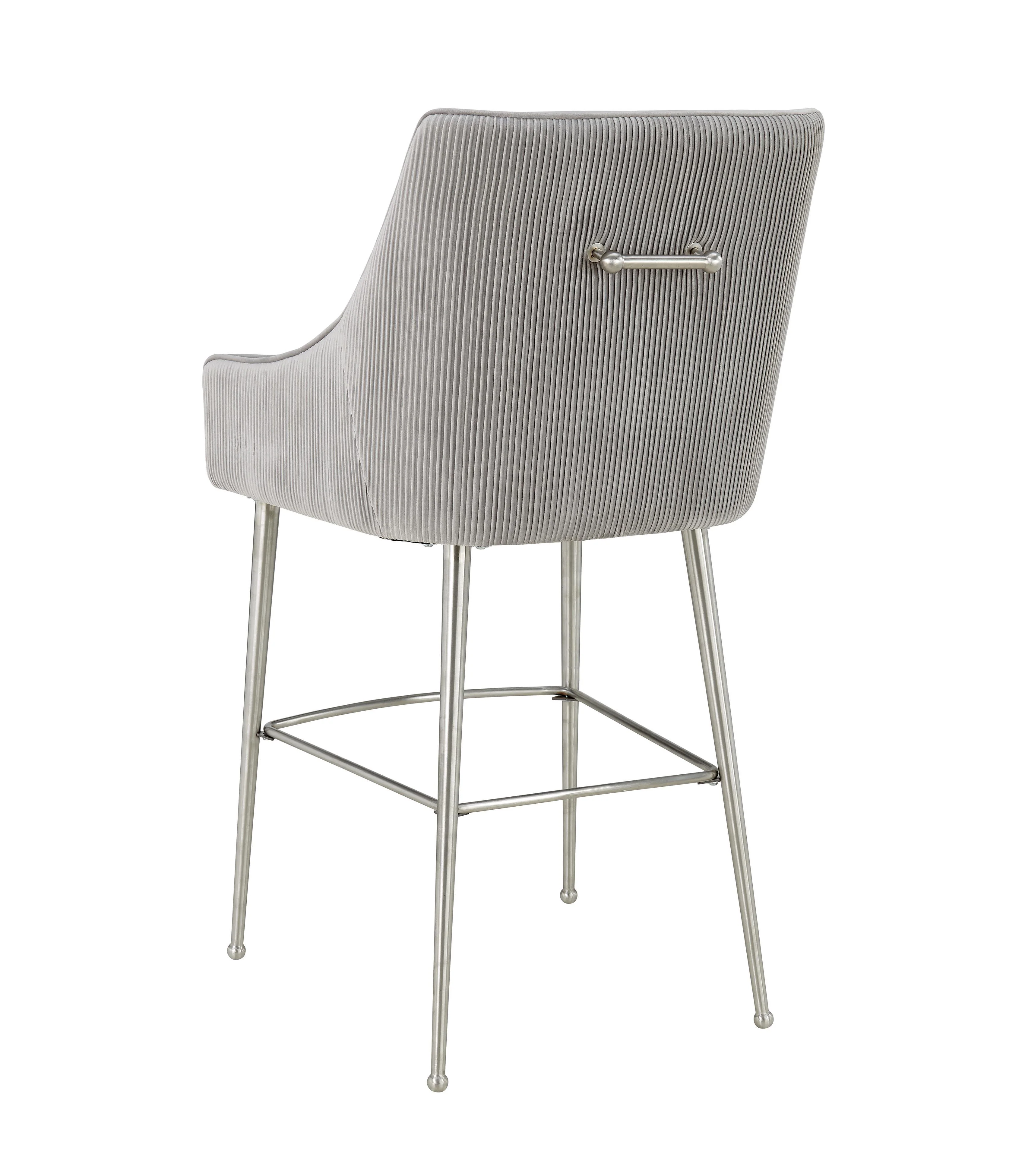 Beatrix Pleated Velvet Stool - Image 4