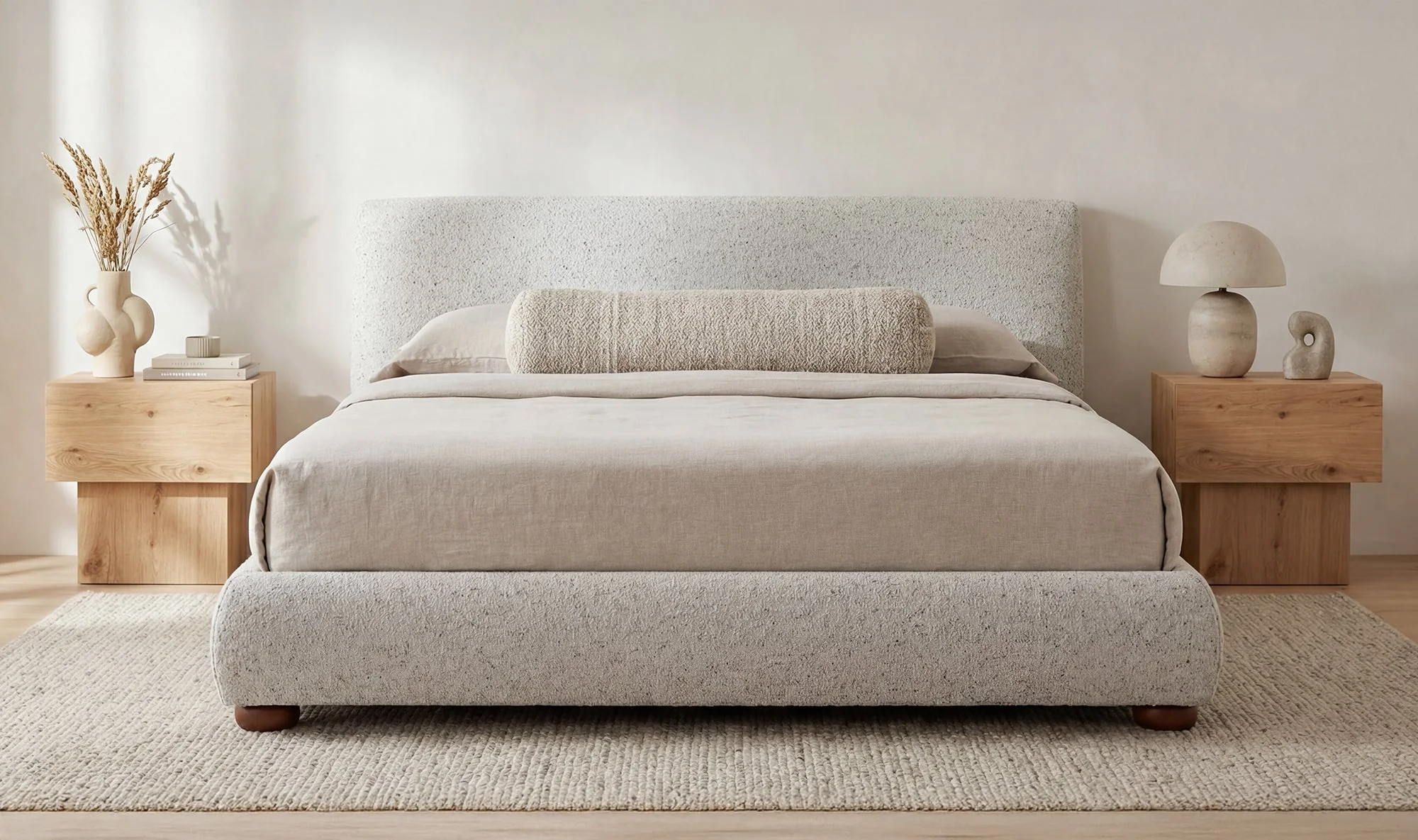 Beau Queen Storage Bed Speckled Light Grey - Image 3