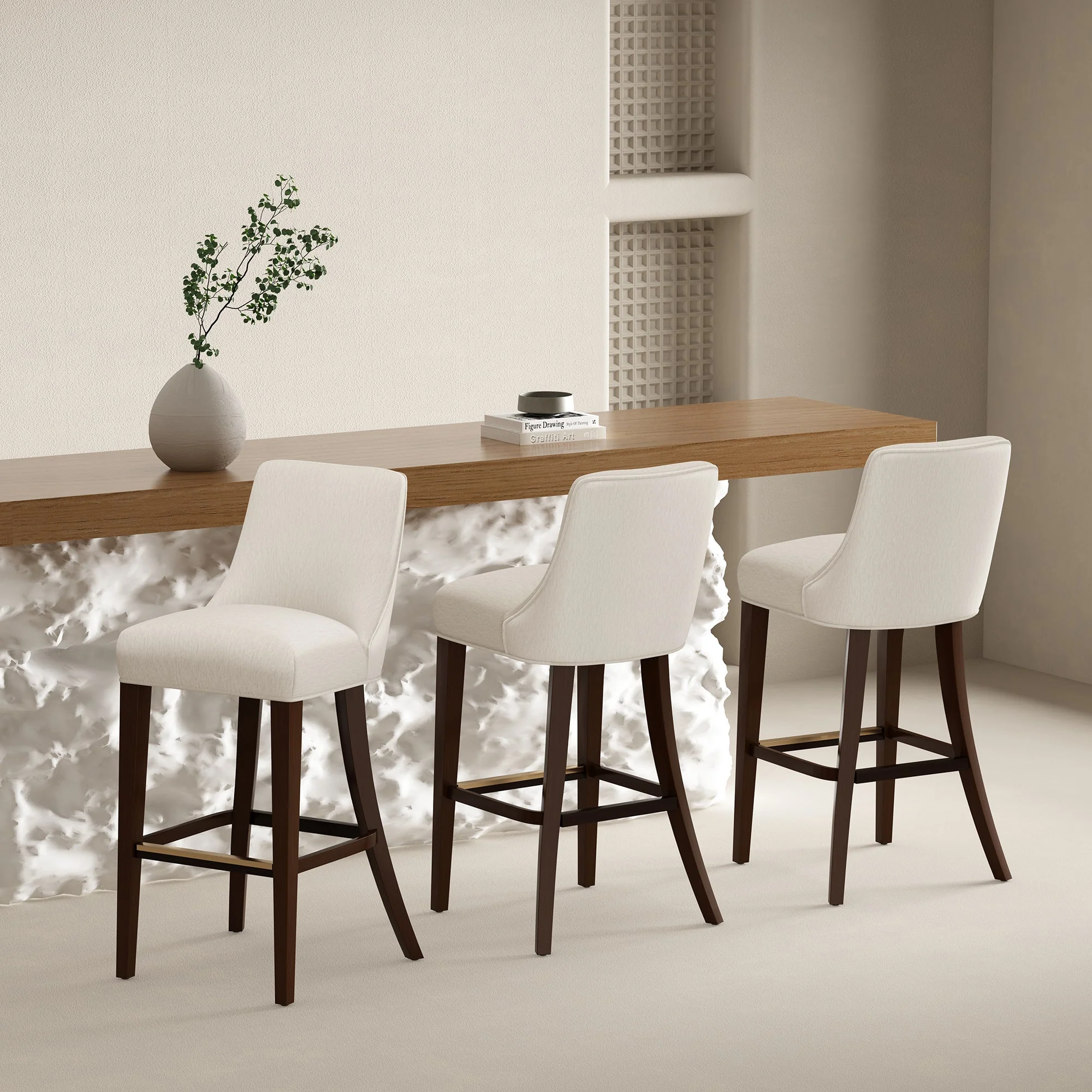 Beever Barstool in Cream (set of 3) - Image 2