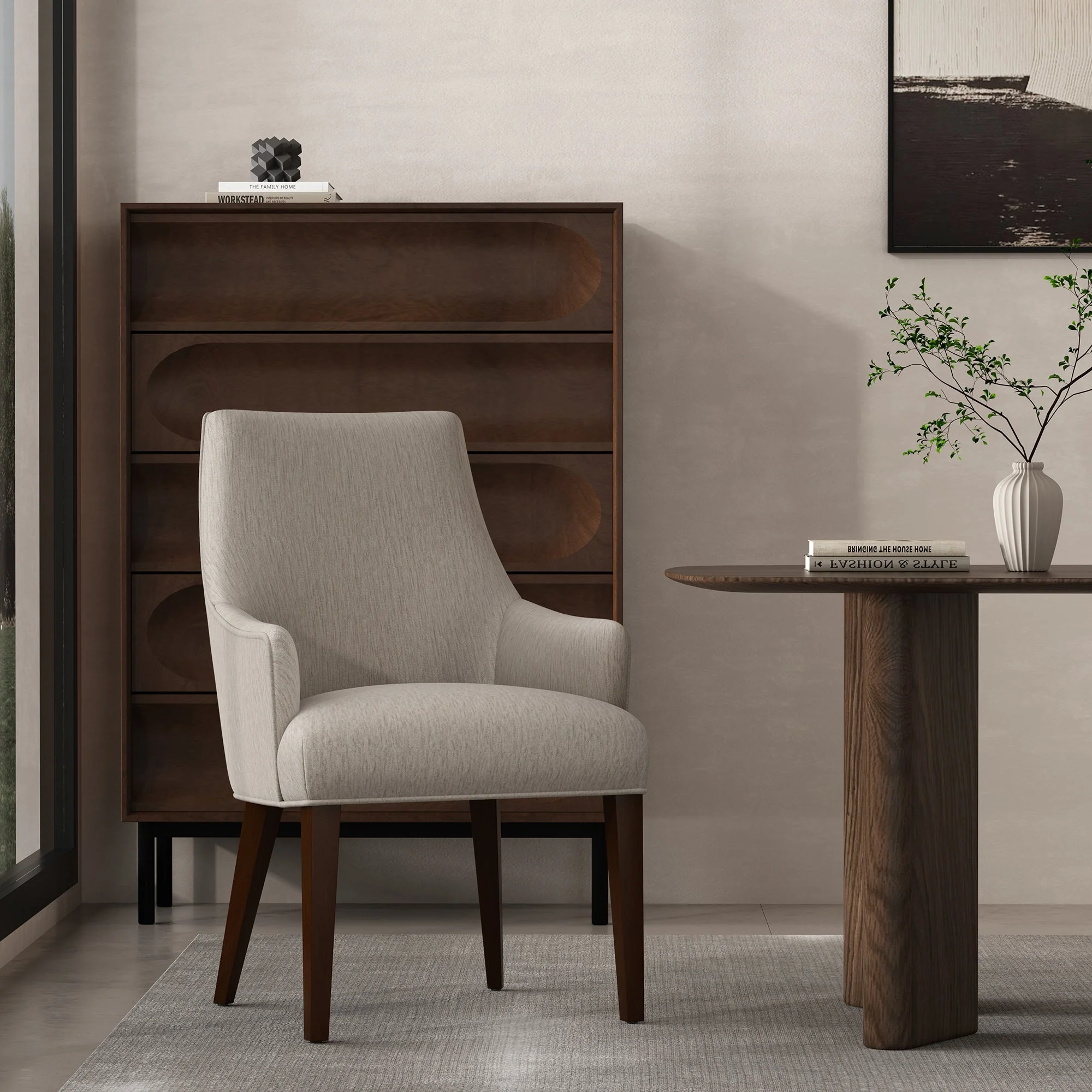 Beever Dining Armchair in Taupe - Image 2
