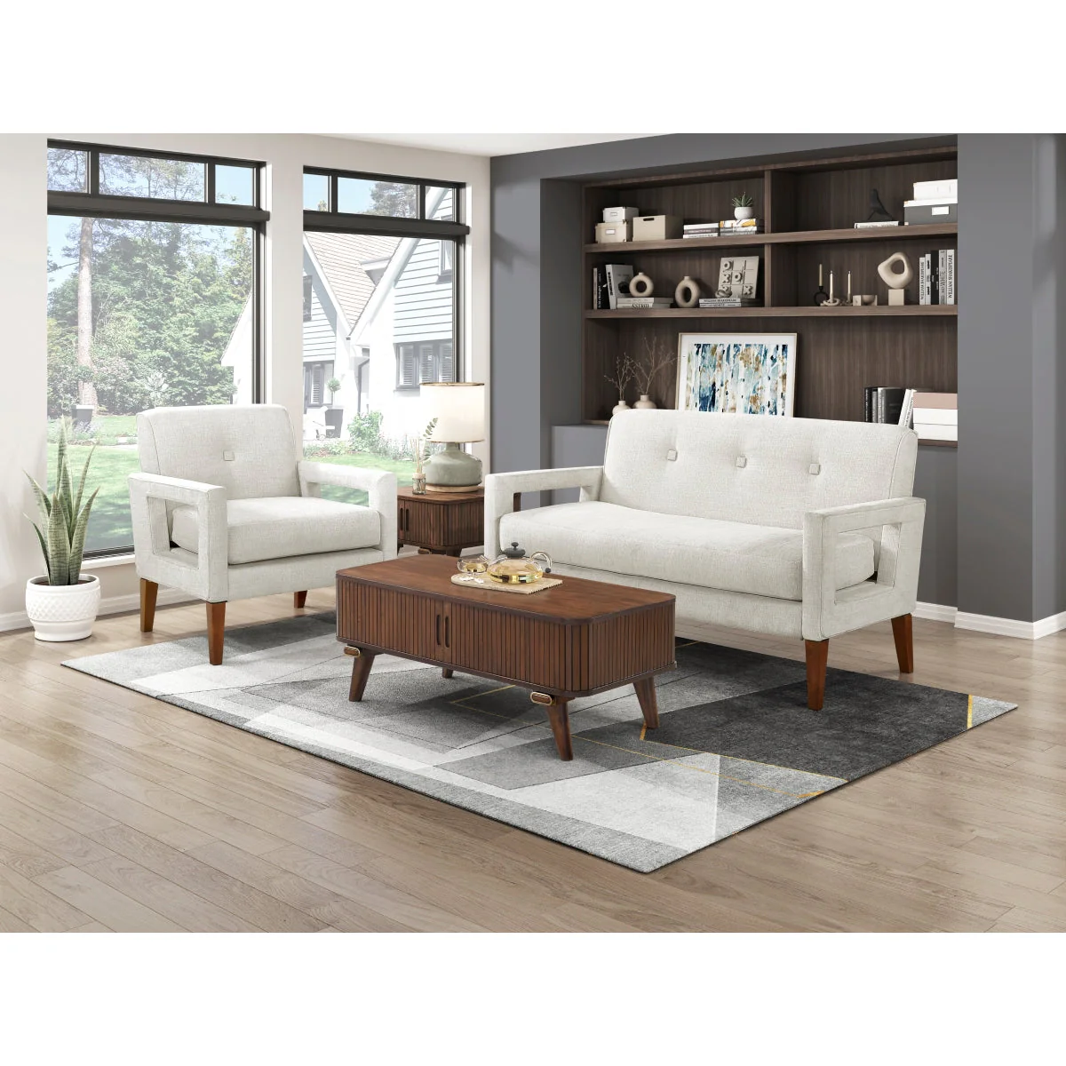 Belfort Beige Loveseat - Image 8