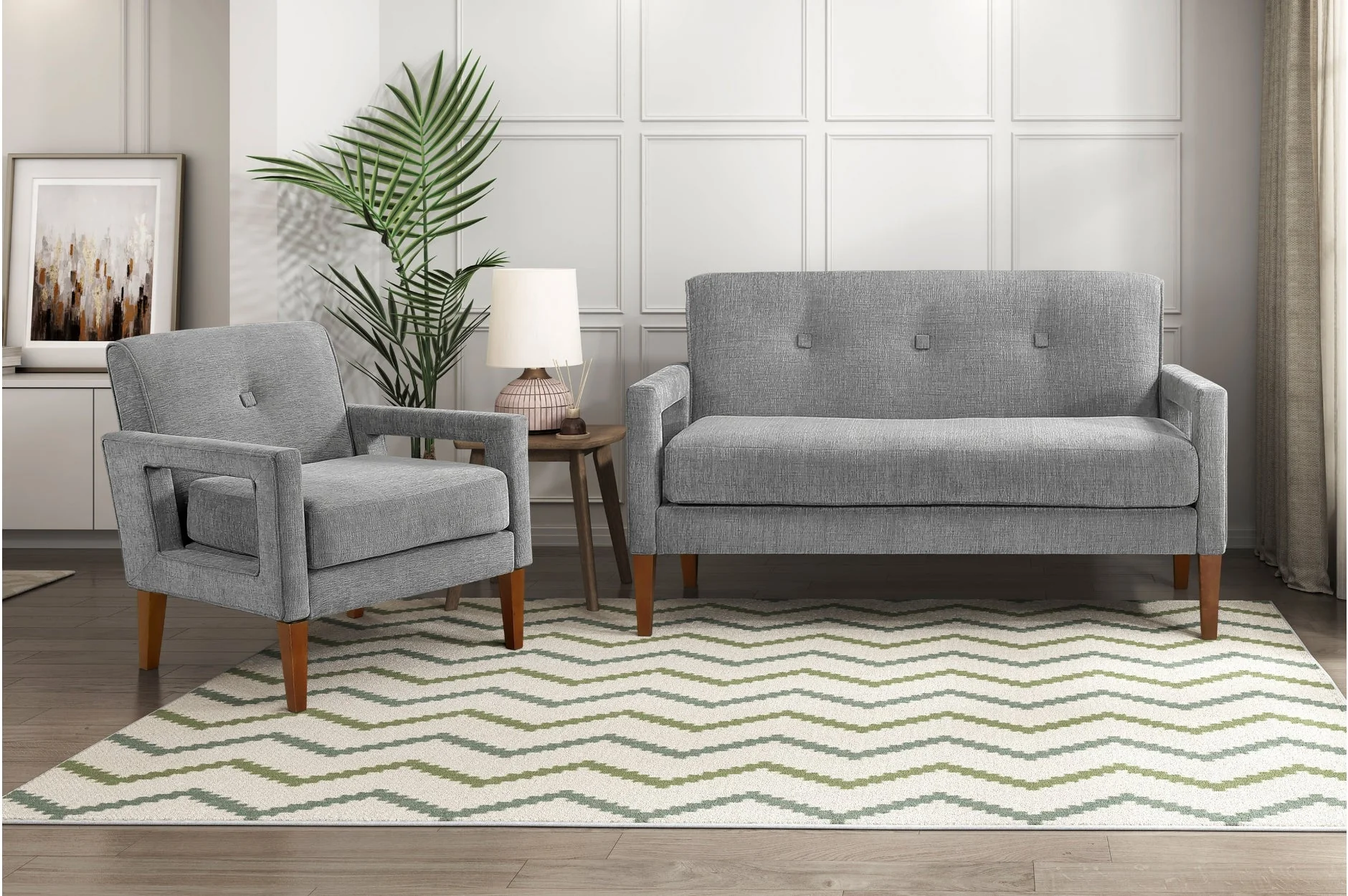 Belfort Gray Loveseat - Image 2