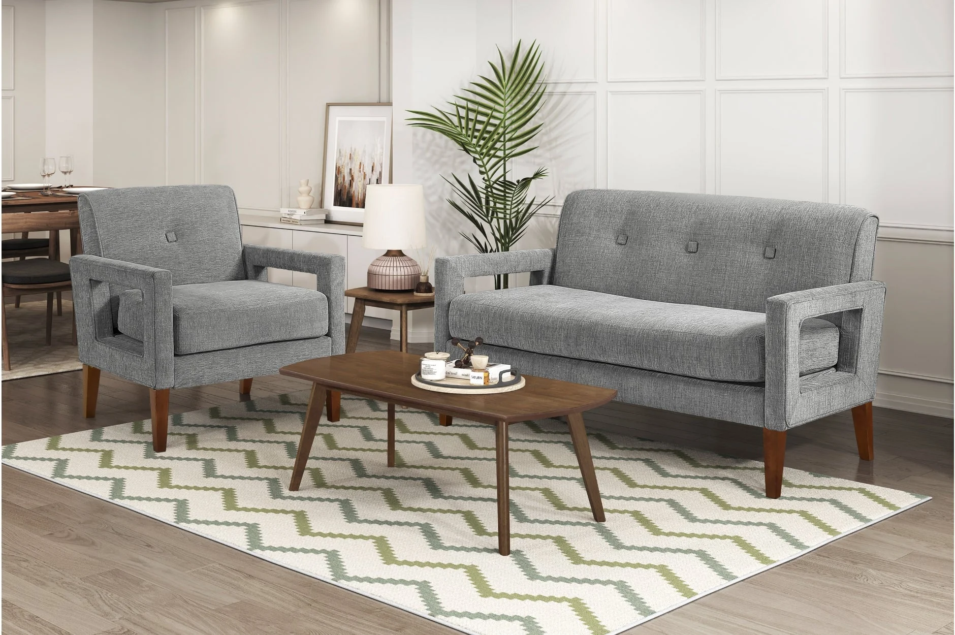 Belfort Gray Loveseat - Image 8