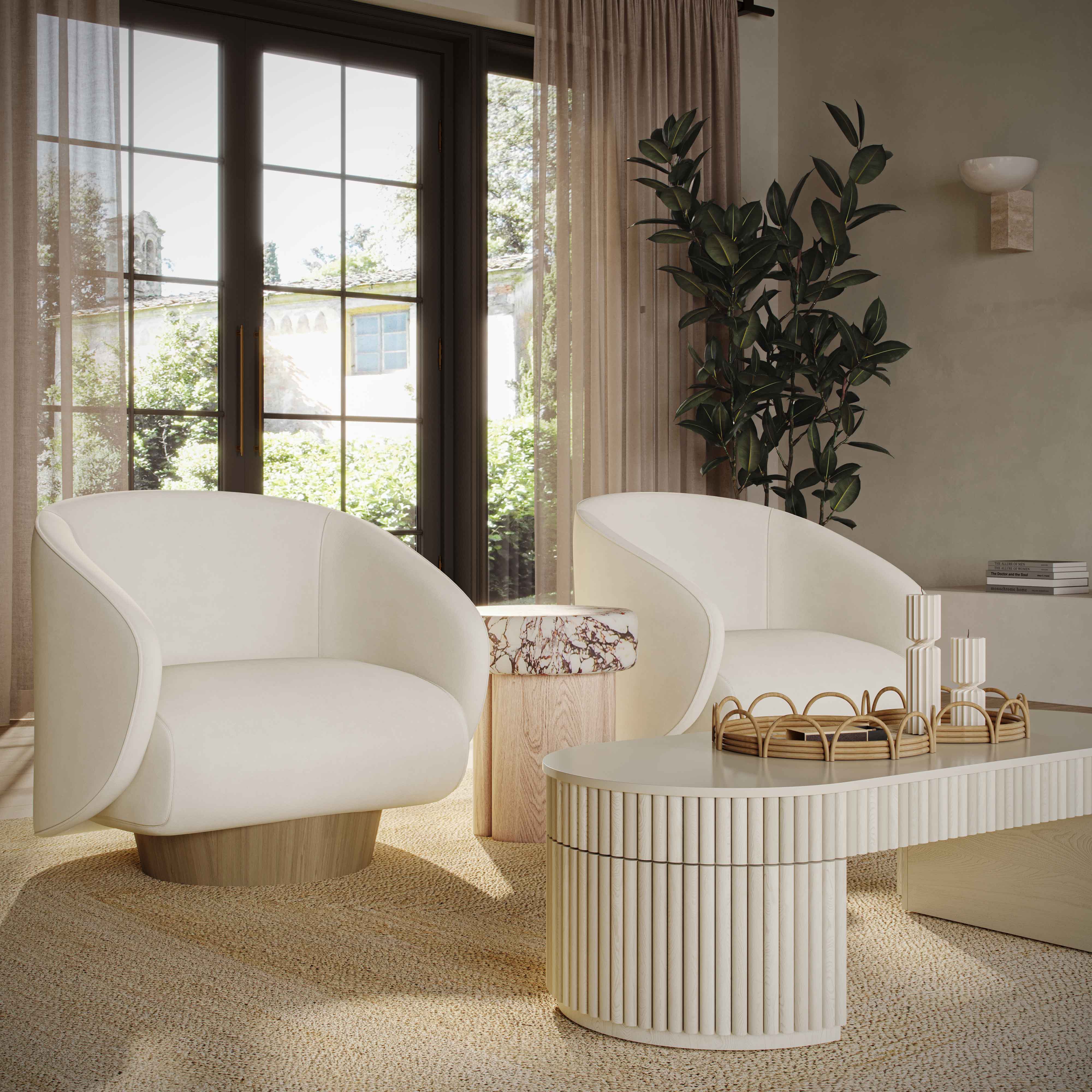 Bella Cream Oval Coffee Table - Image 2