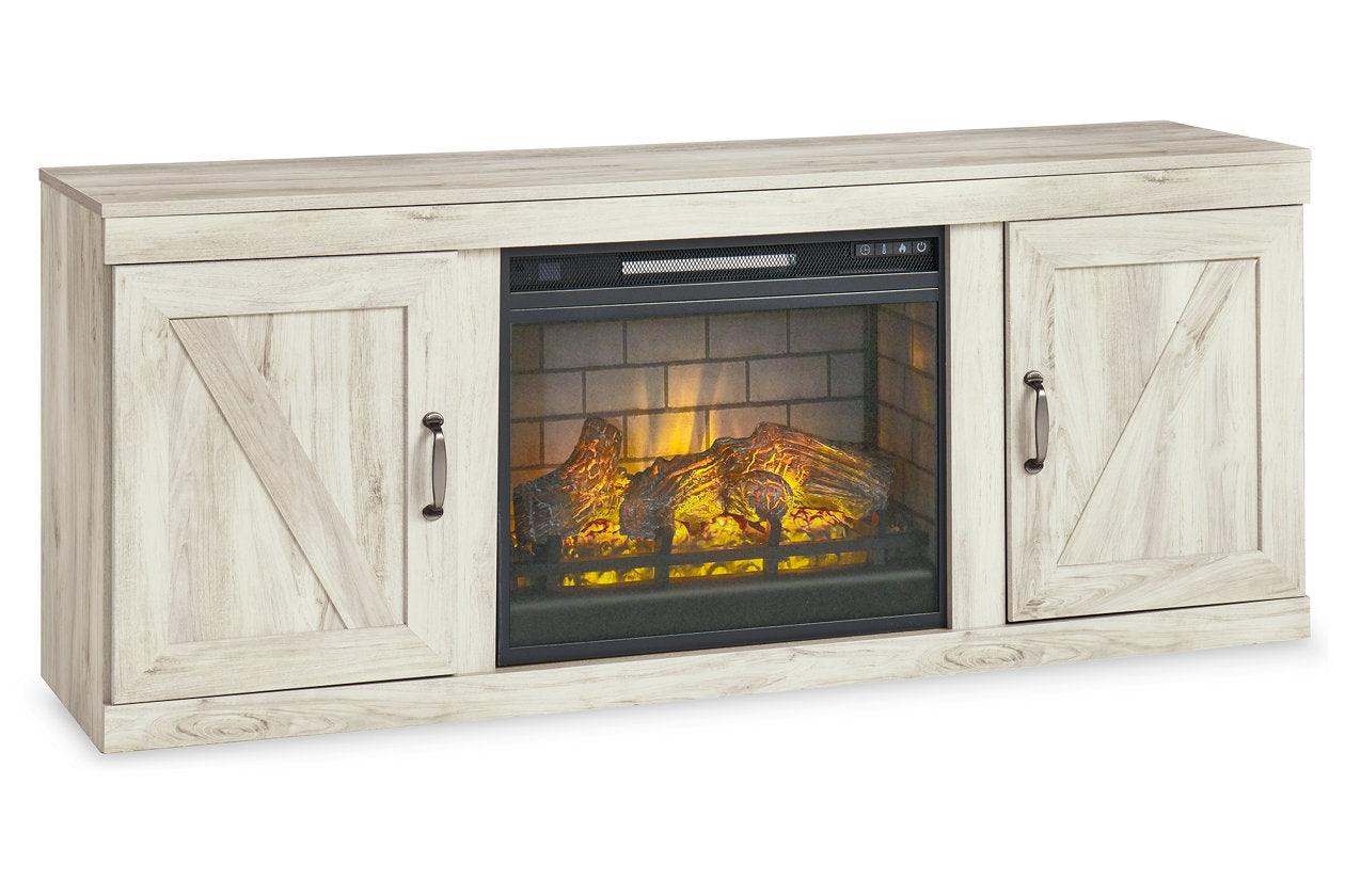 Bellaby Whitewash 4-Piece Entertainment Center with Electric Fireplace - Image 3