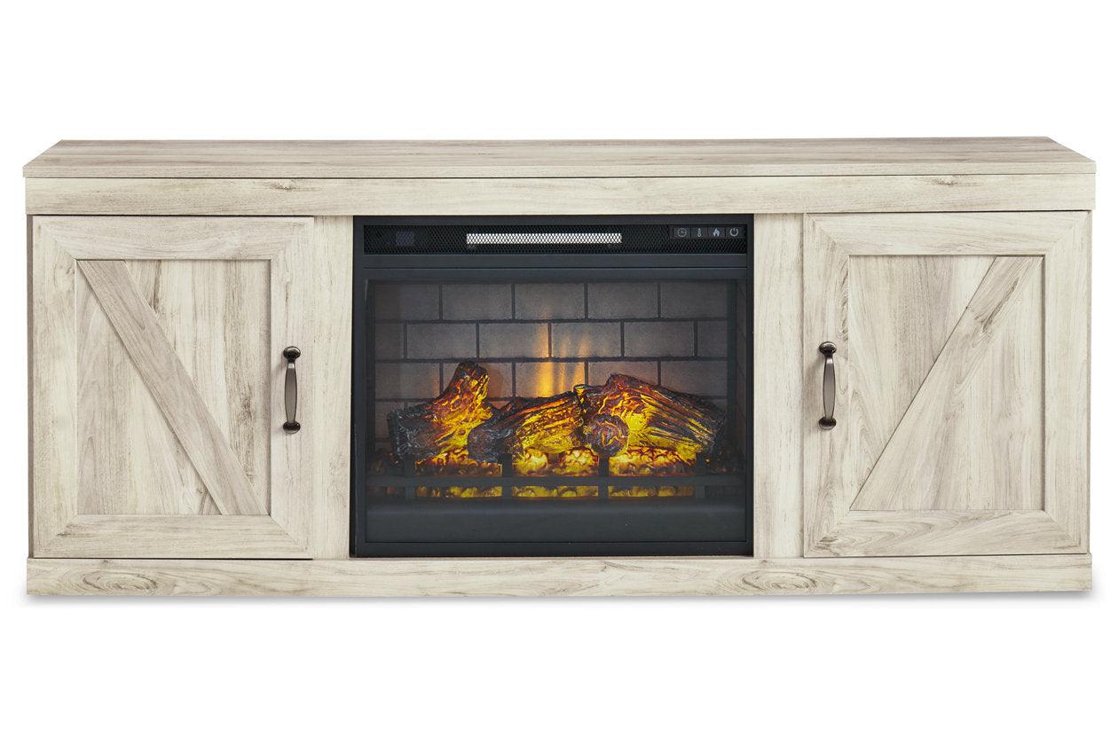 Bellaby Whitewash 4-Piece Entertainment Center with Electric Fireplace - Image 4
