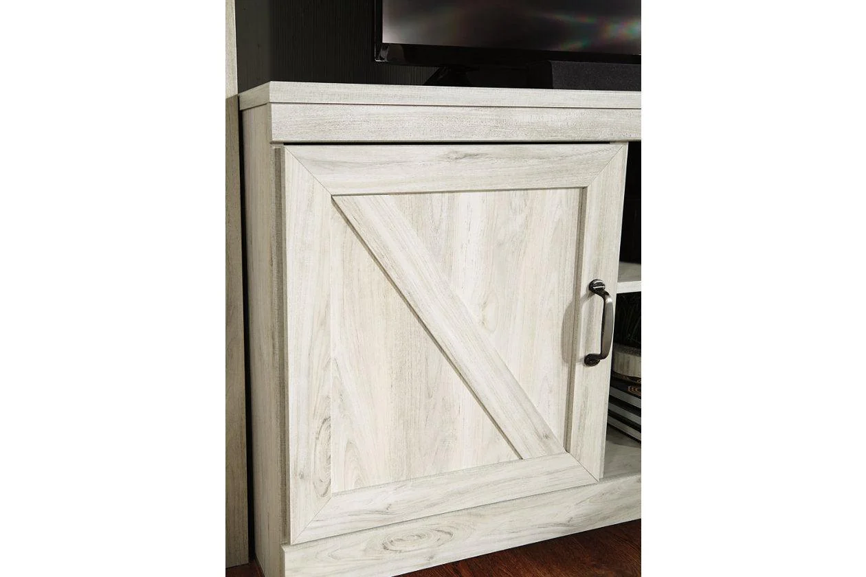 Bellaby Whitewash 4-Piece Entertainment Center with Electric Fireplace - Image 3