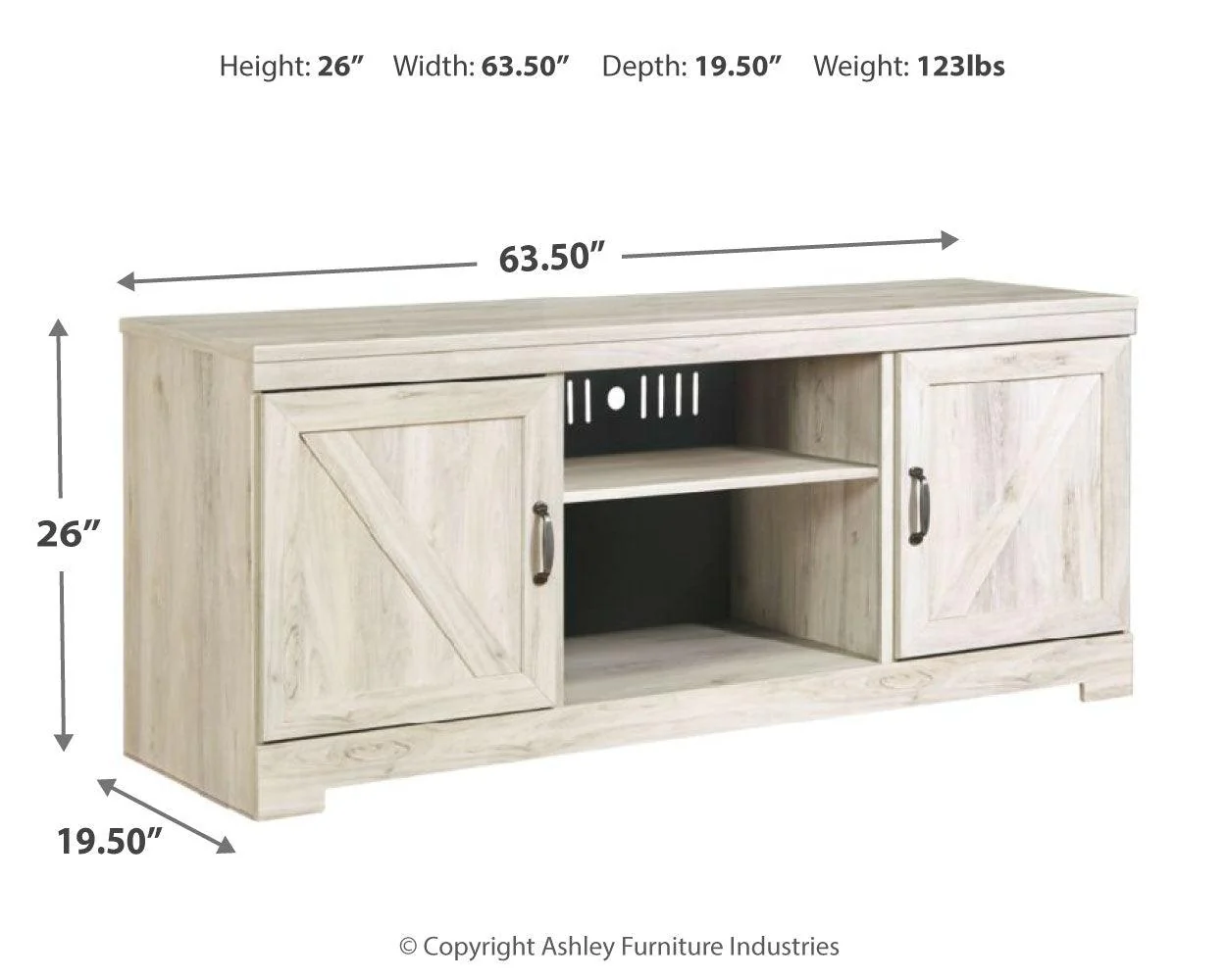 Bellaby Whitewash 63" TV Stand - Image 6