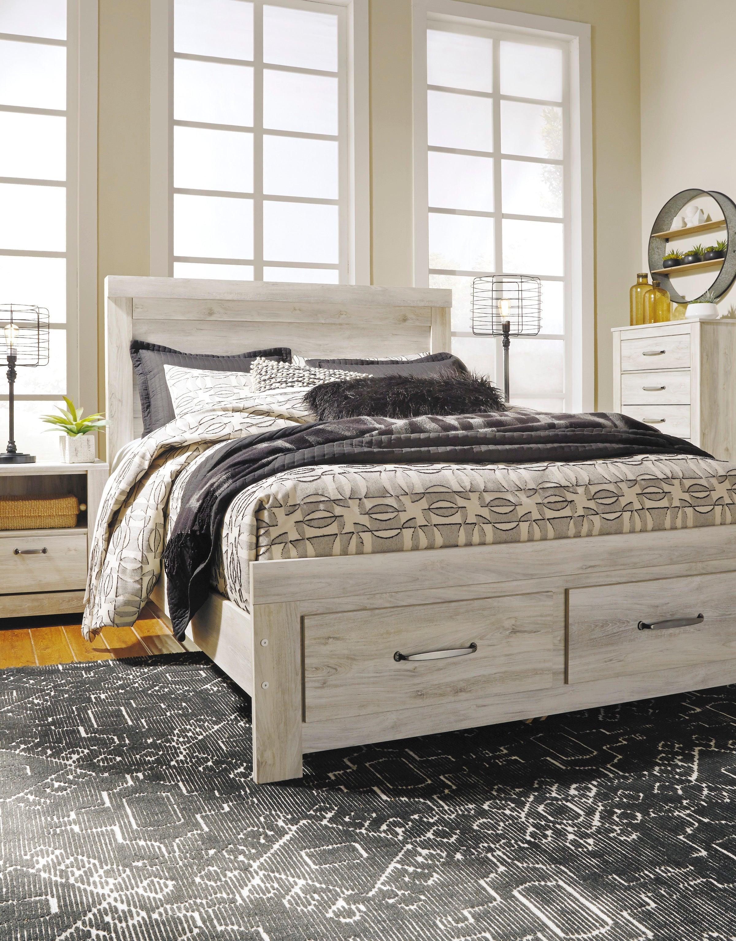 Bellaby Whitewash Footboard Storage Platform Bedroom Set - Image 3