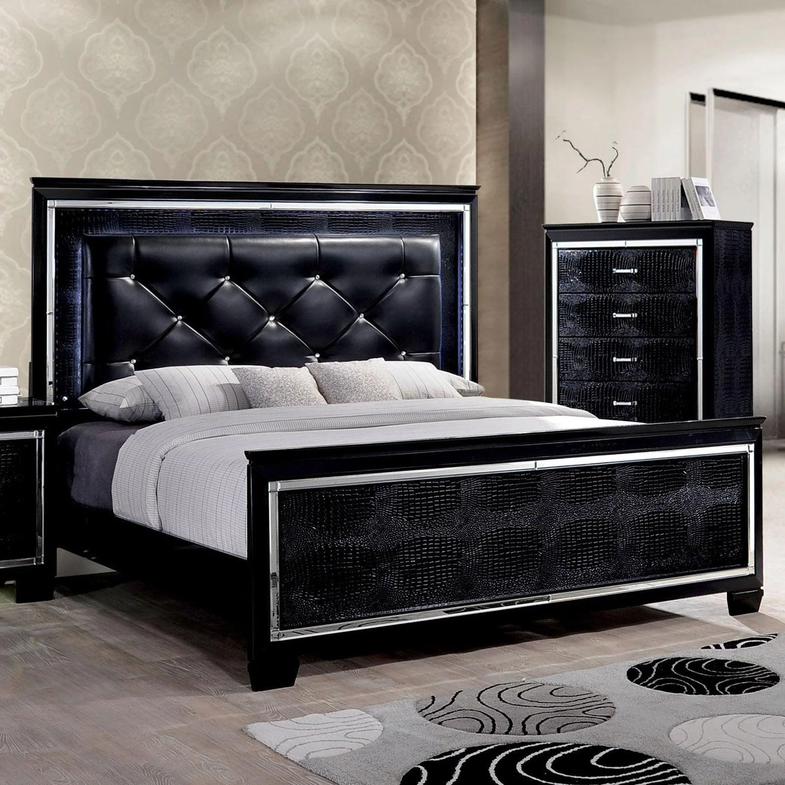 Bellanova Black LED King Bed