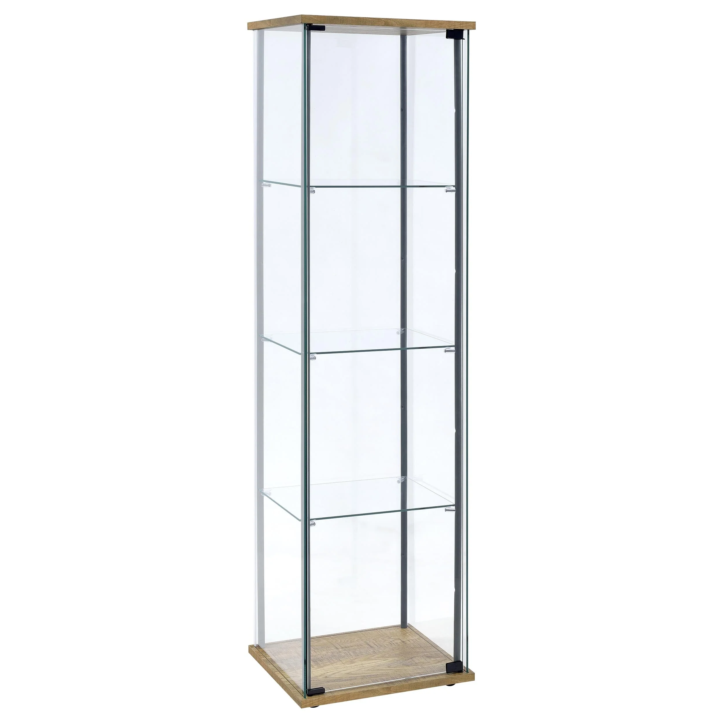 Bellatrix Mango 3-shelf Clear Glass Curio Cabinet - Image 2