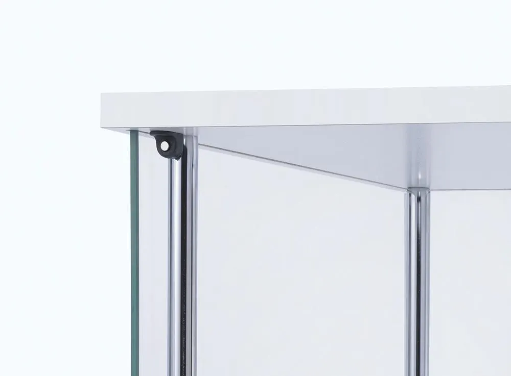 Bellatrix White/Clear Rectangular 4-Shelf Curio Cabinet - Image 2