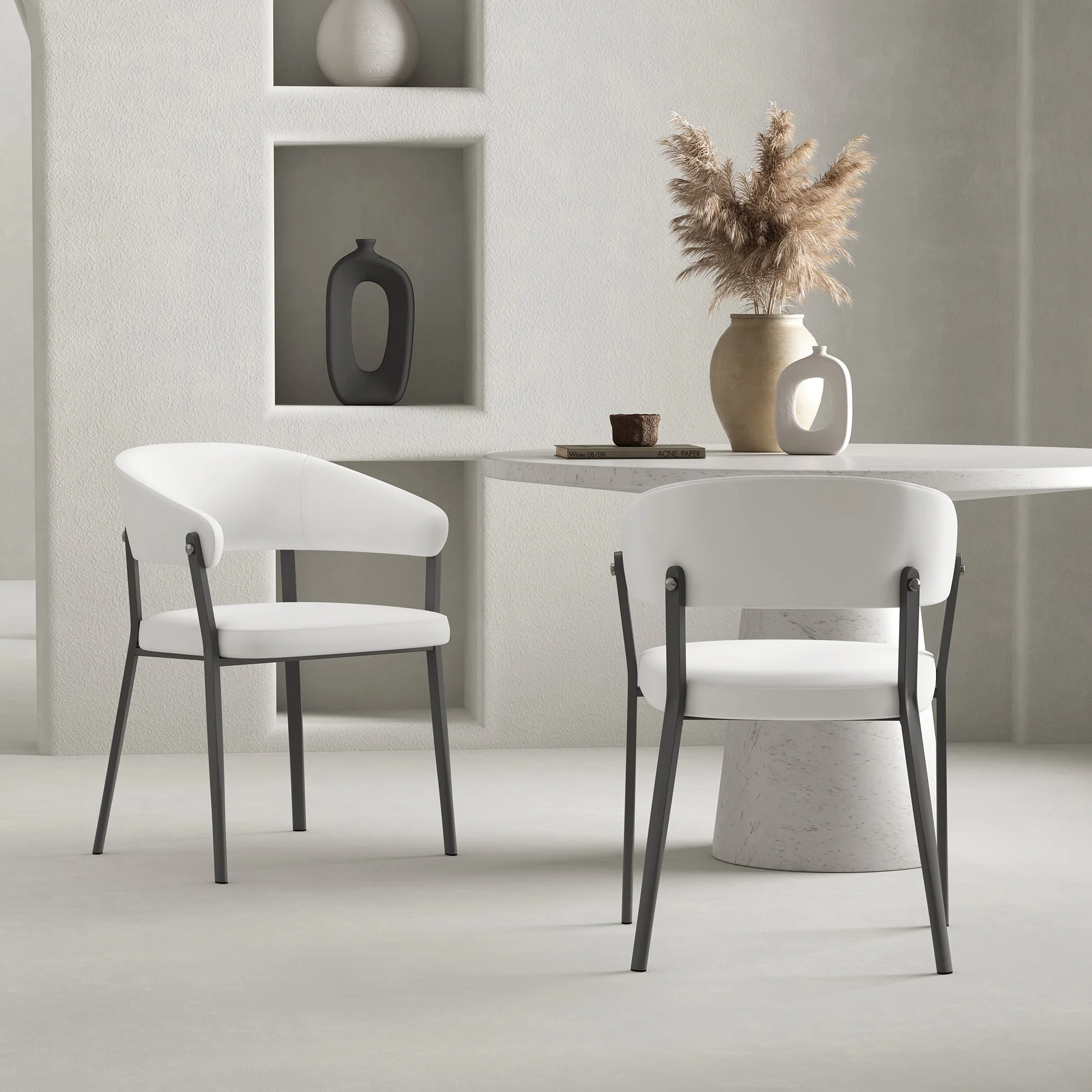 Belle Dining Chair in White (set of 2) - Image 2
