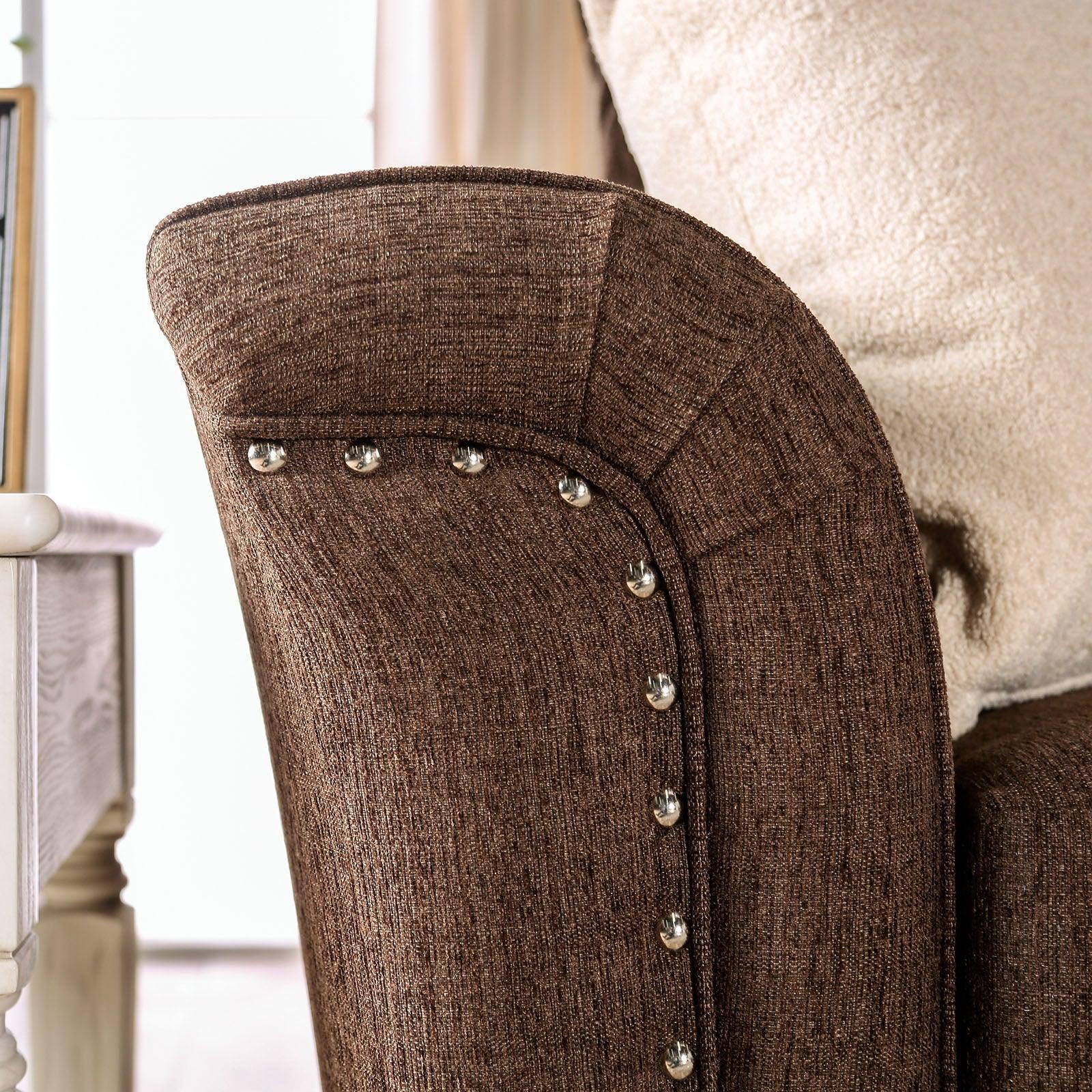 Belsize Chocolate/Tan Loveseat - Image 6