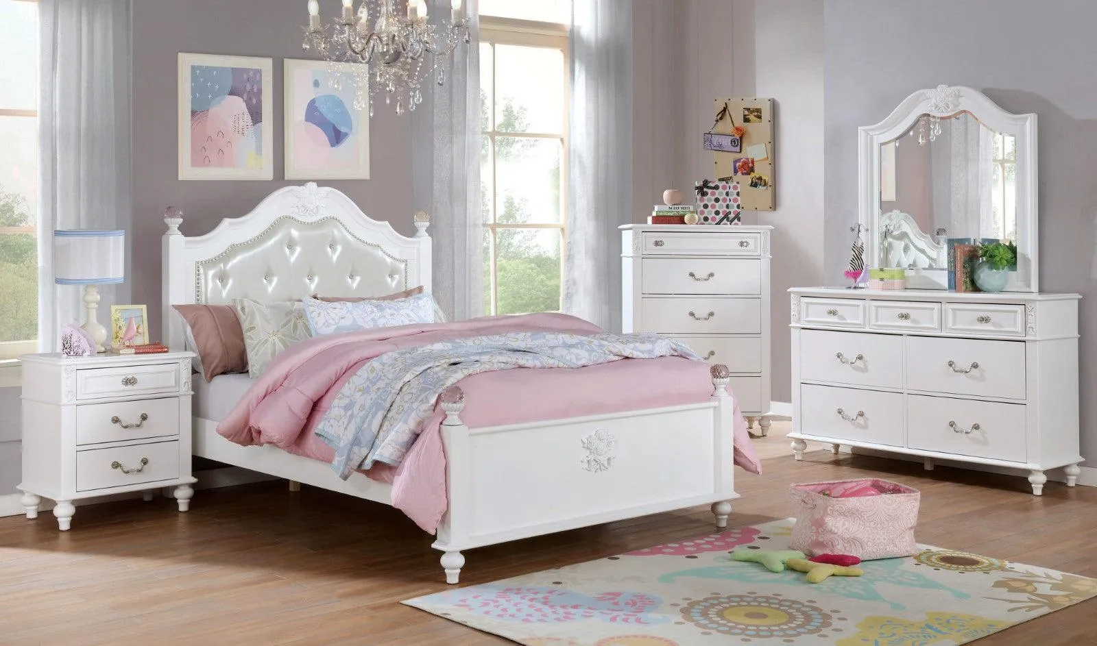 Belva White Twin Bed - Image 2
