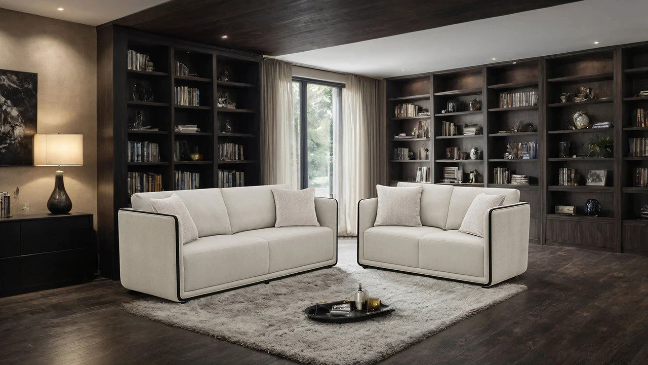 Benilde Taupe Loveseat - Image 2
