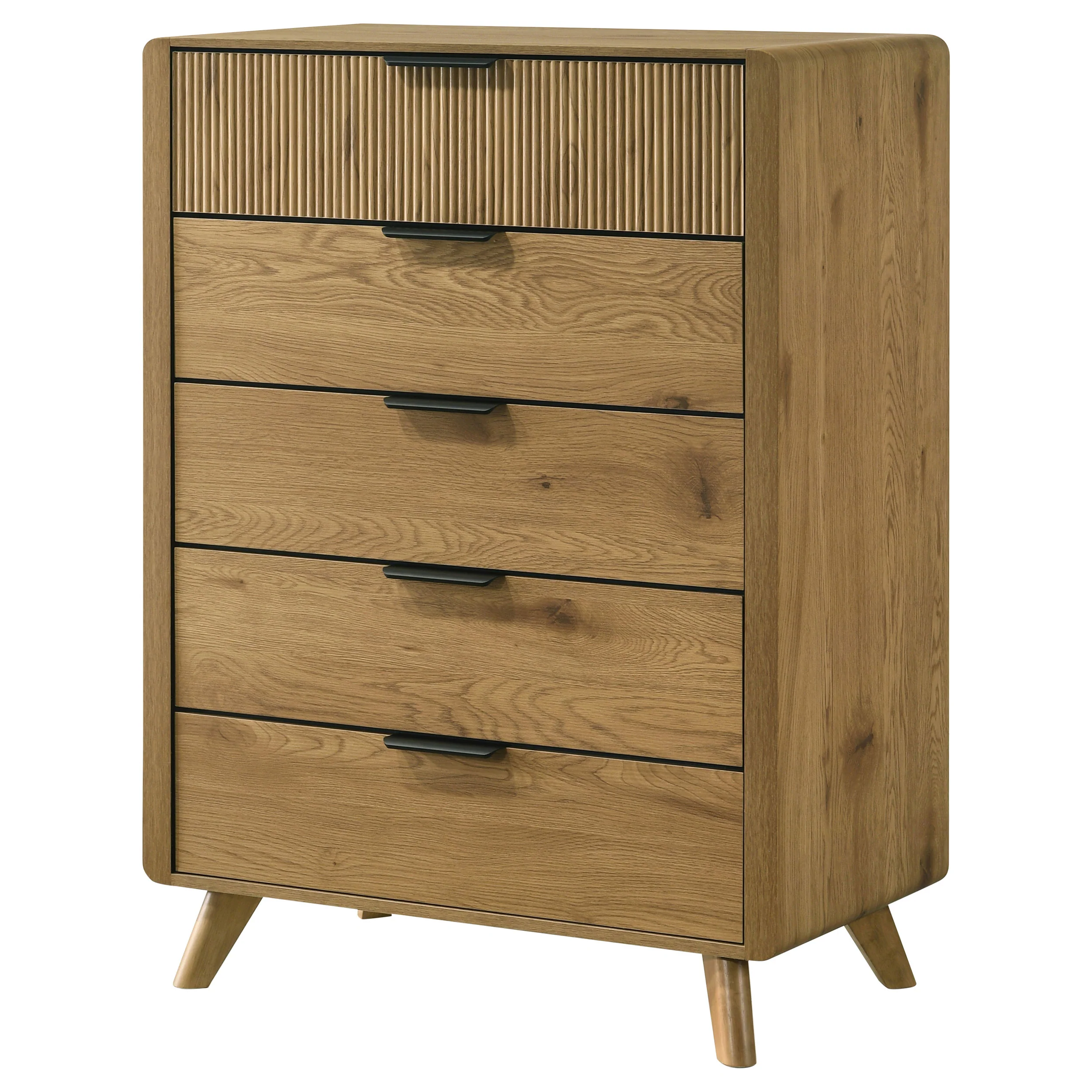 Bennett Light Oak 5-drawer Bedroom Chest of Drawers - Image 4