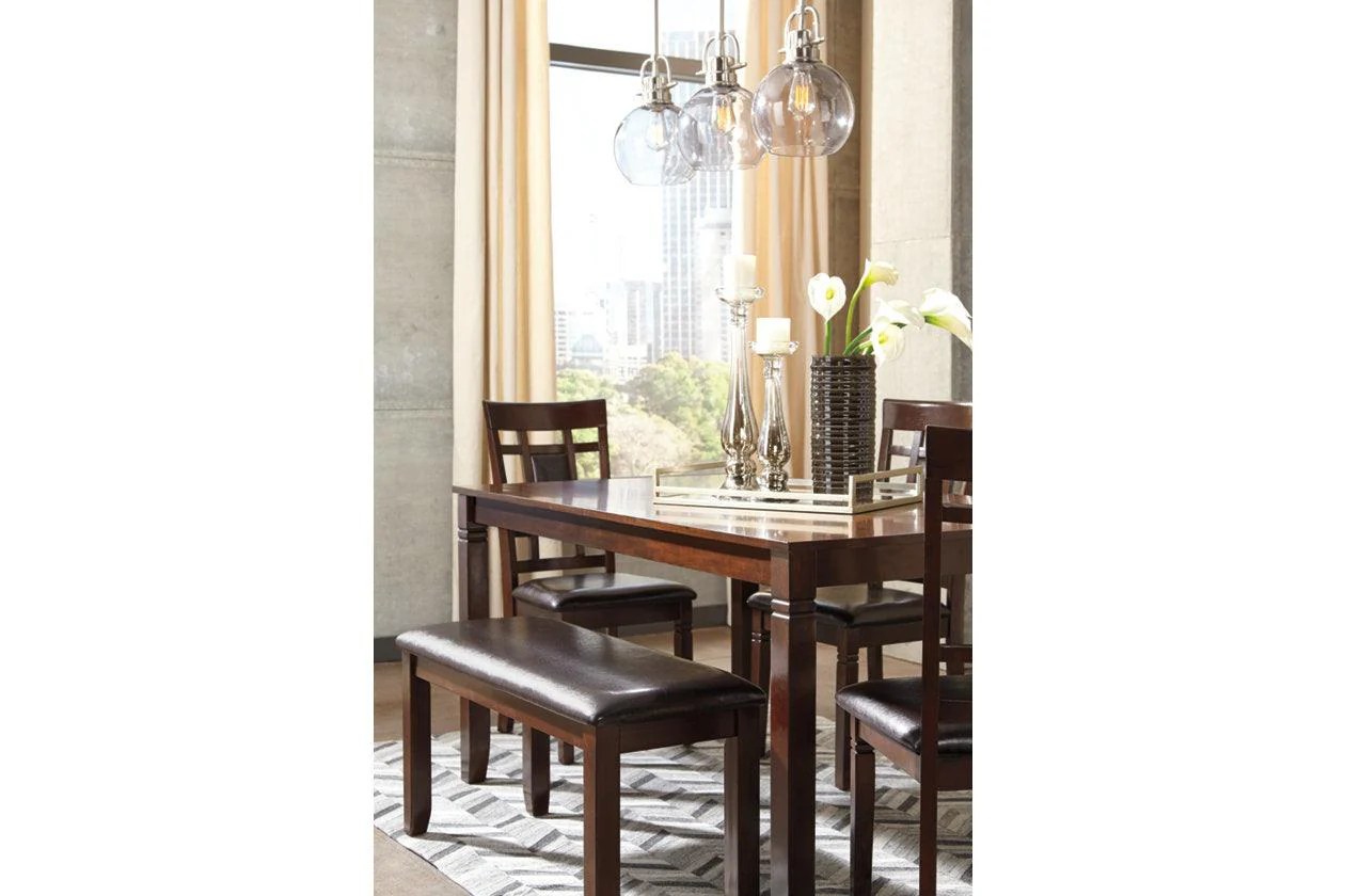 Bennox Brown Dining Table and 4 Chairs and Bench - Image 4