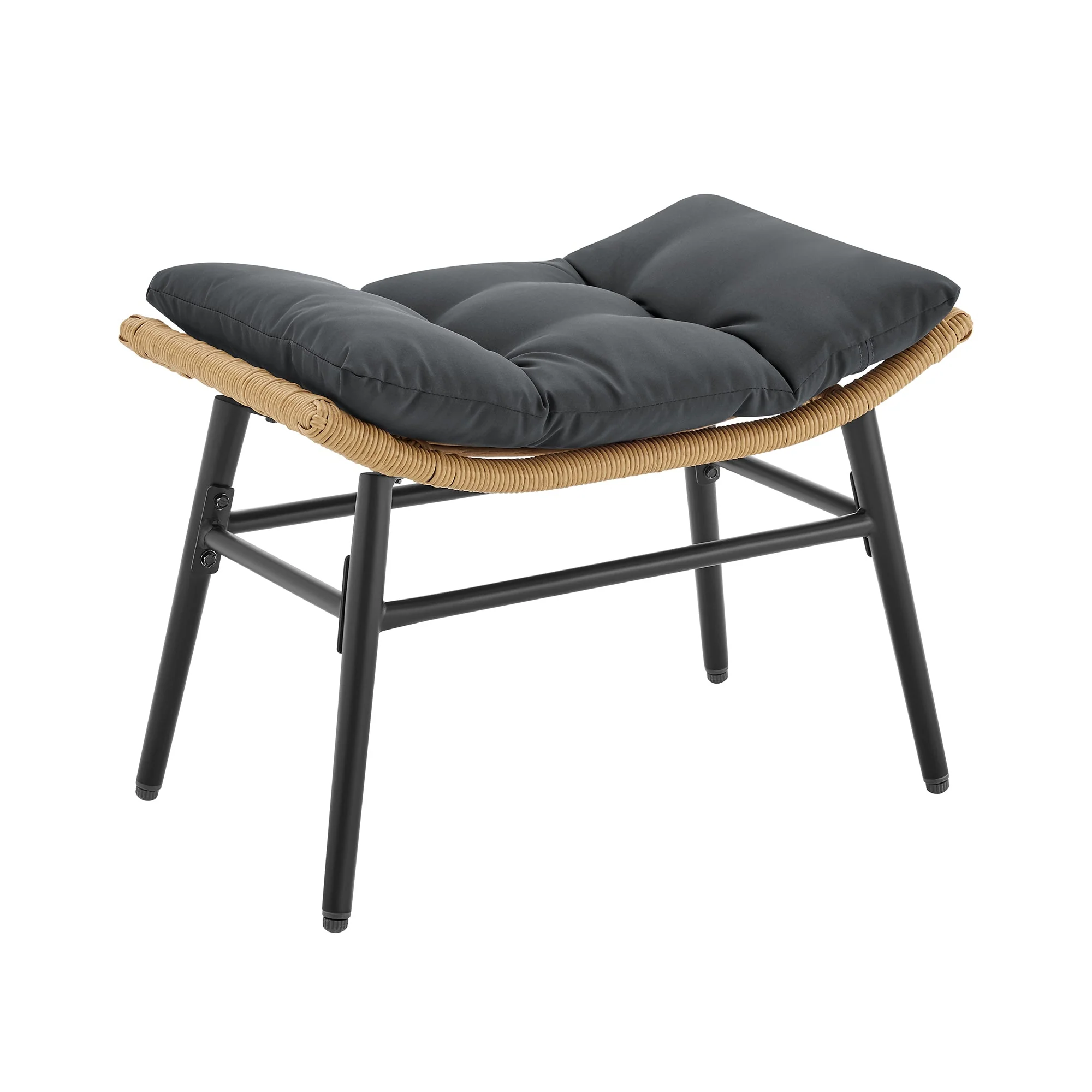 Benson 3-Piece Patio Rocking Chair with Ottoman and Table in Grey - Image 15