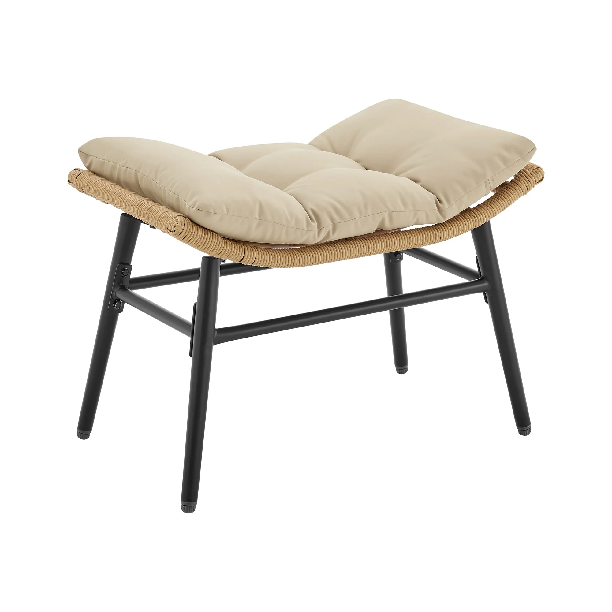 Benson 6-Piece Patio Rocking Chair Set with Ottomans and Tables in Cream - Image 15