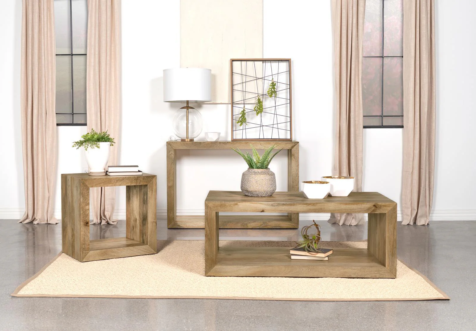 Benton Rectangular Solid Wood Coffee Table Natural - Image 8