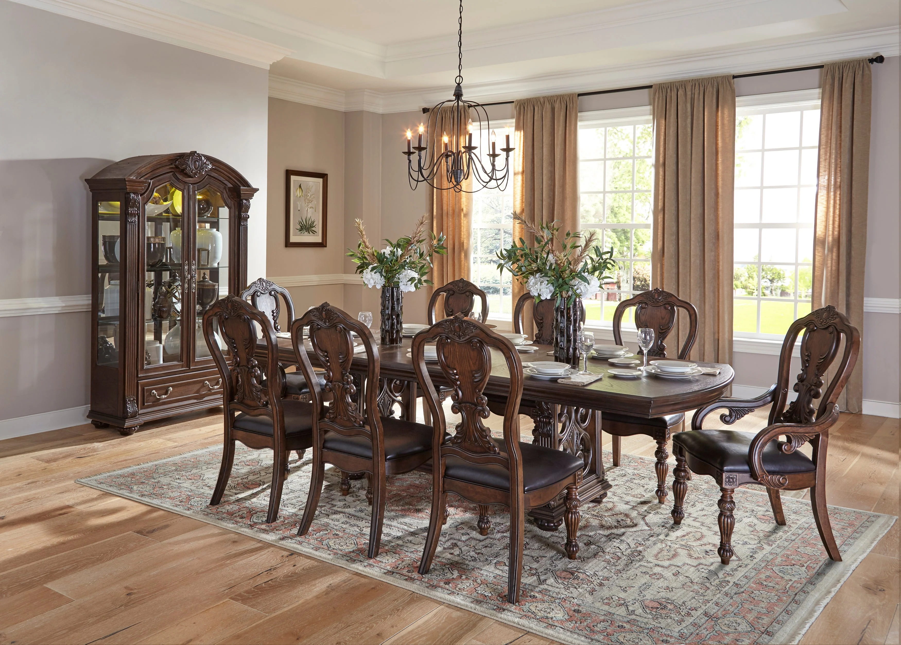 Bergen Dark Oak Dining Set