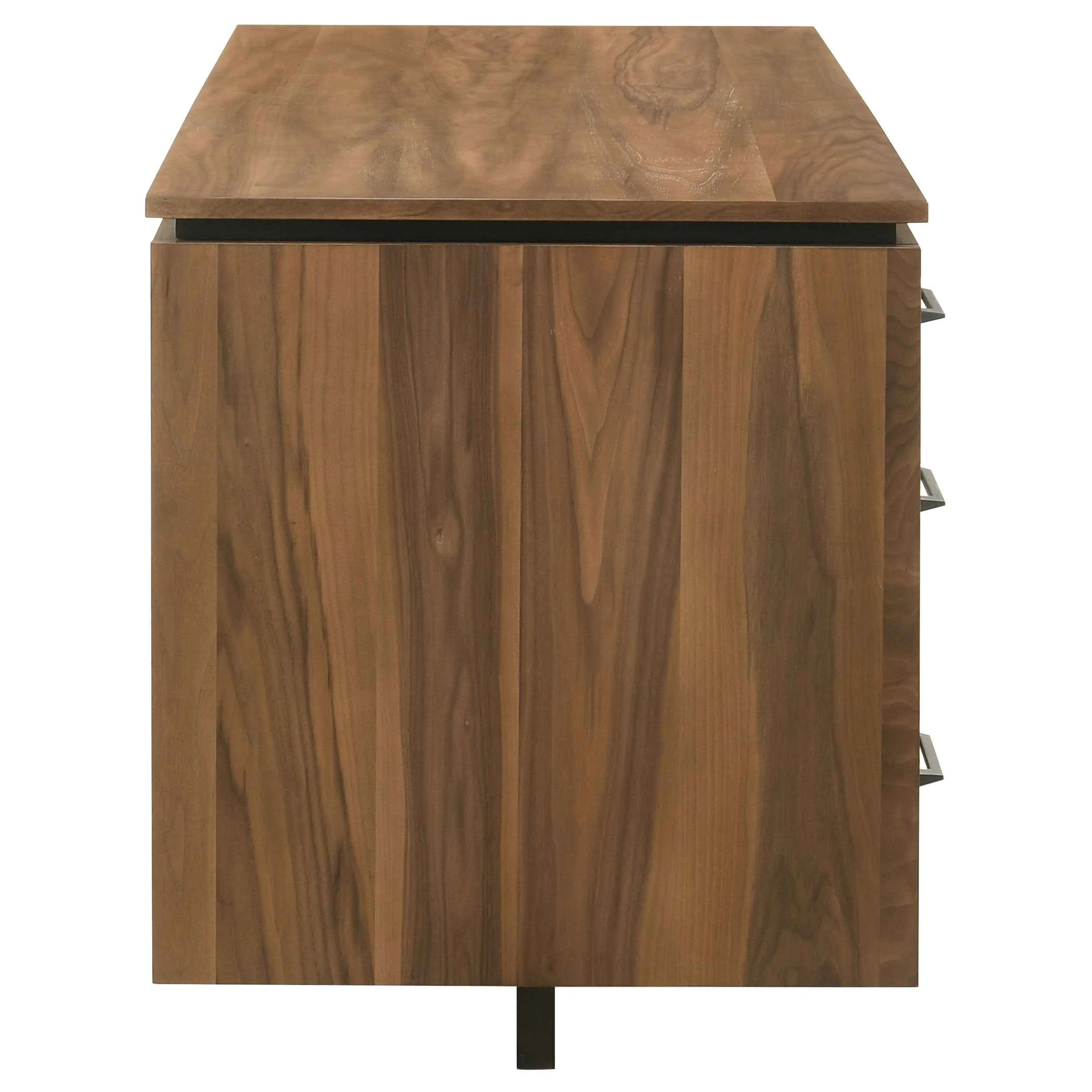 Berhalter Walnut Black 6-Drawer Double Pedestal File Computer Desk - Image 11