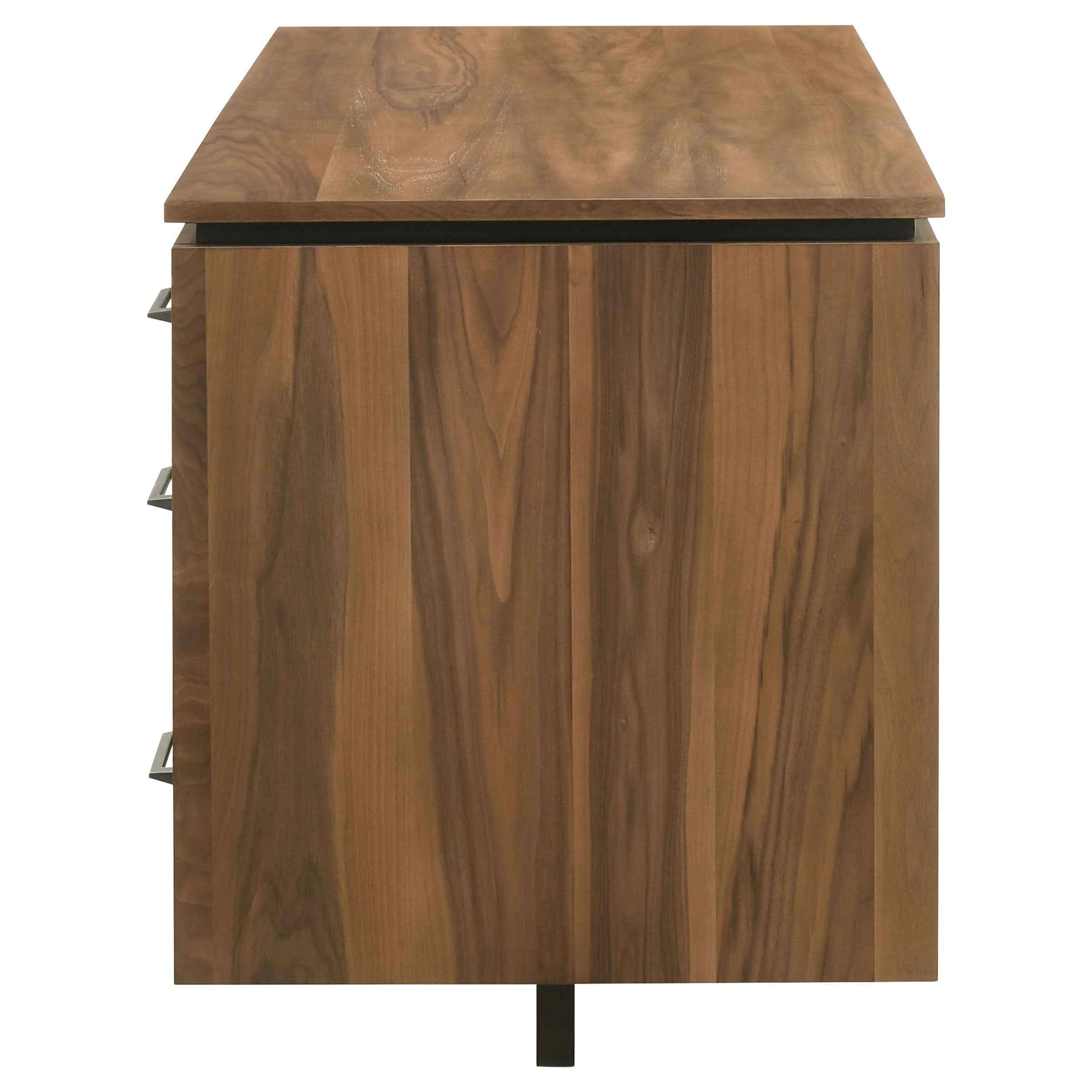 Berhalter Walnut Black 6-Drawer Double Pedestal File Computer Desk - Image 7