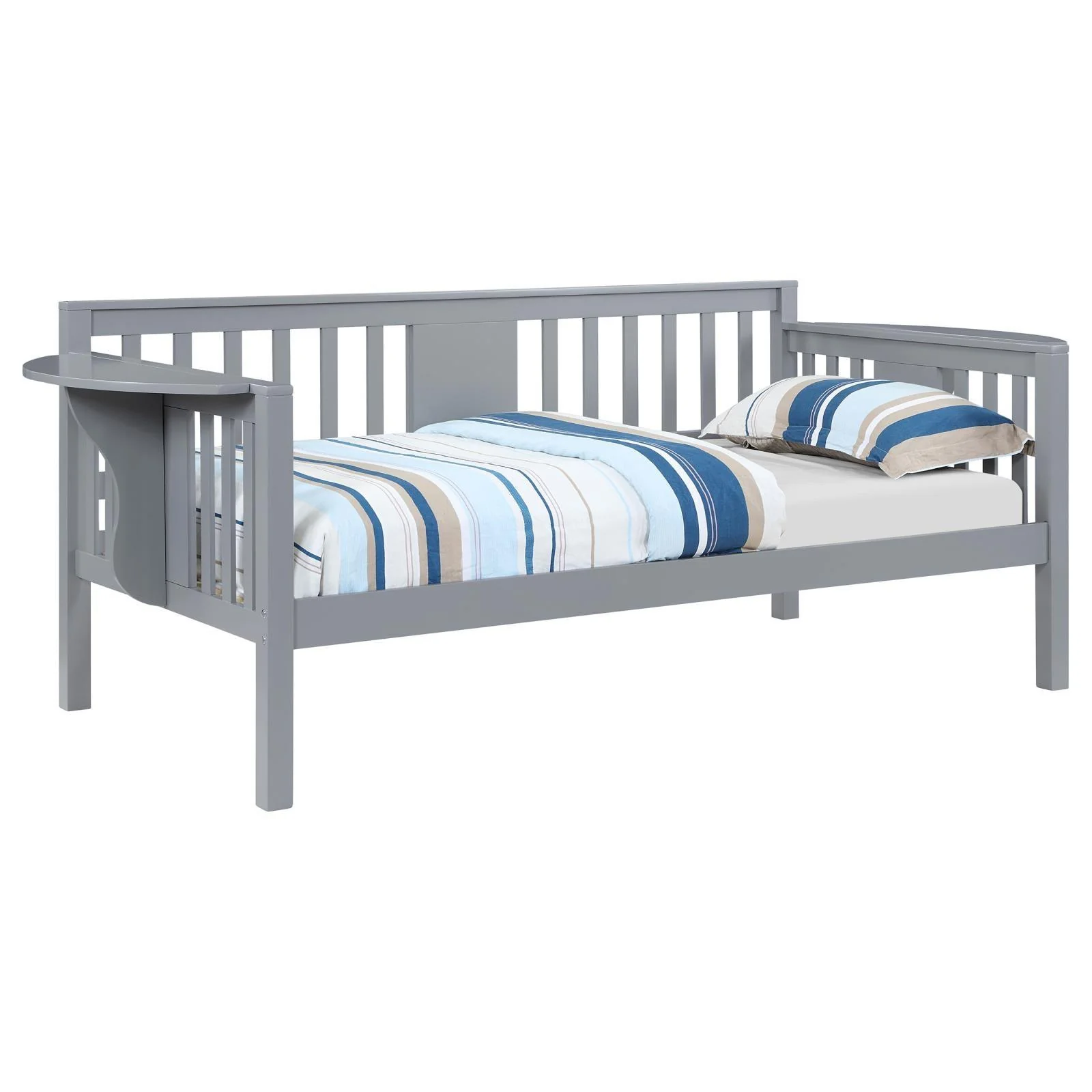 Bethany Wood Twin Daybed with Drop-down Tables Grey - Image 3