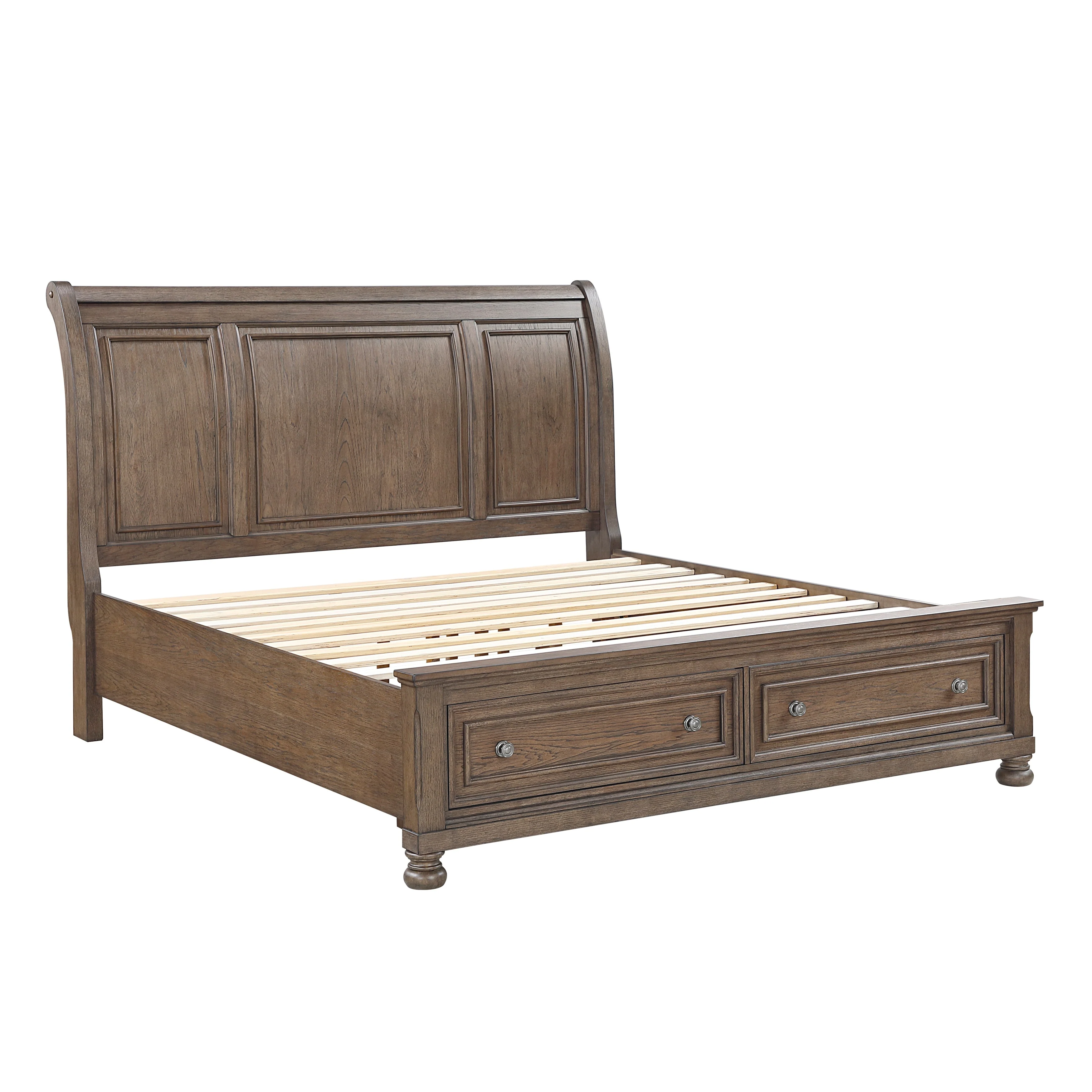 Bethel Antique Brown Queen Storage Platform Bed - Image 3