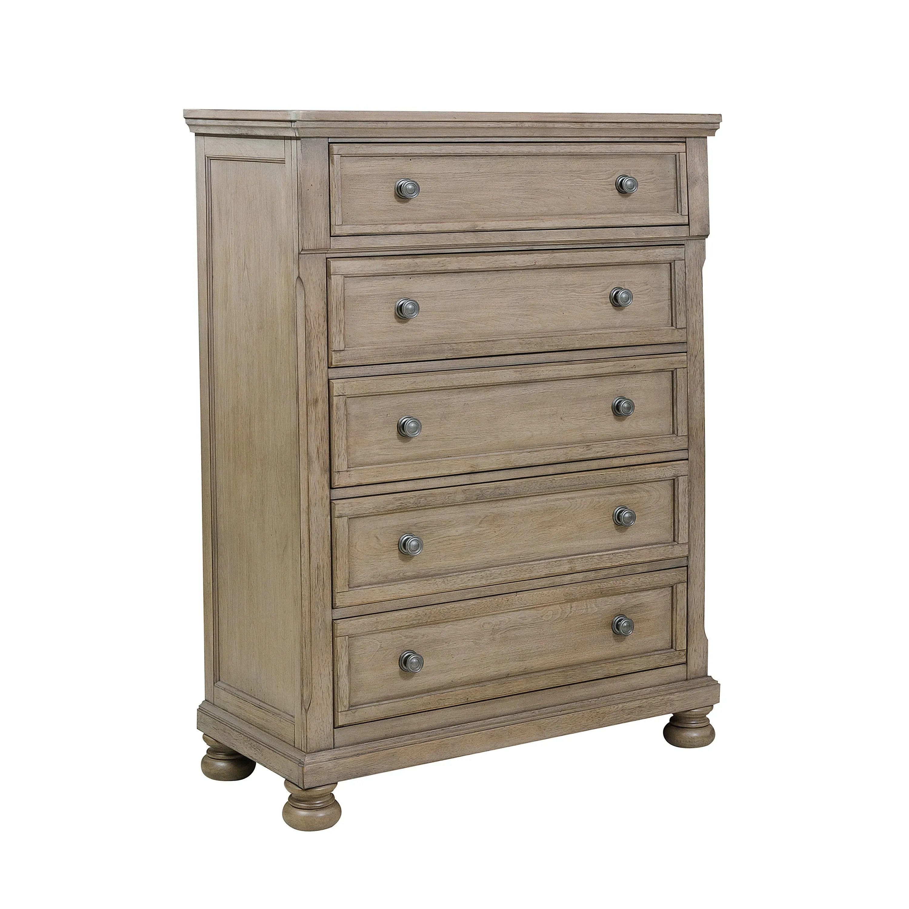 Bethel Wire Brushed Gray Sleigh Storage Platform Bedroom Set - Image 17