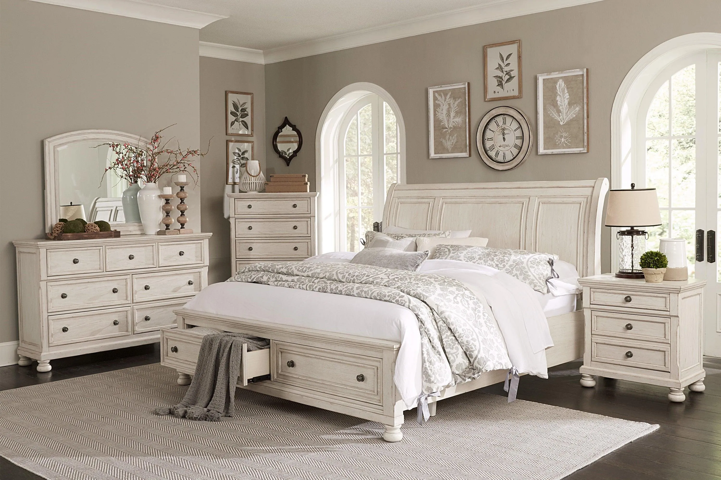Bethel Wire Brushed White Nightstand - Image 2