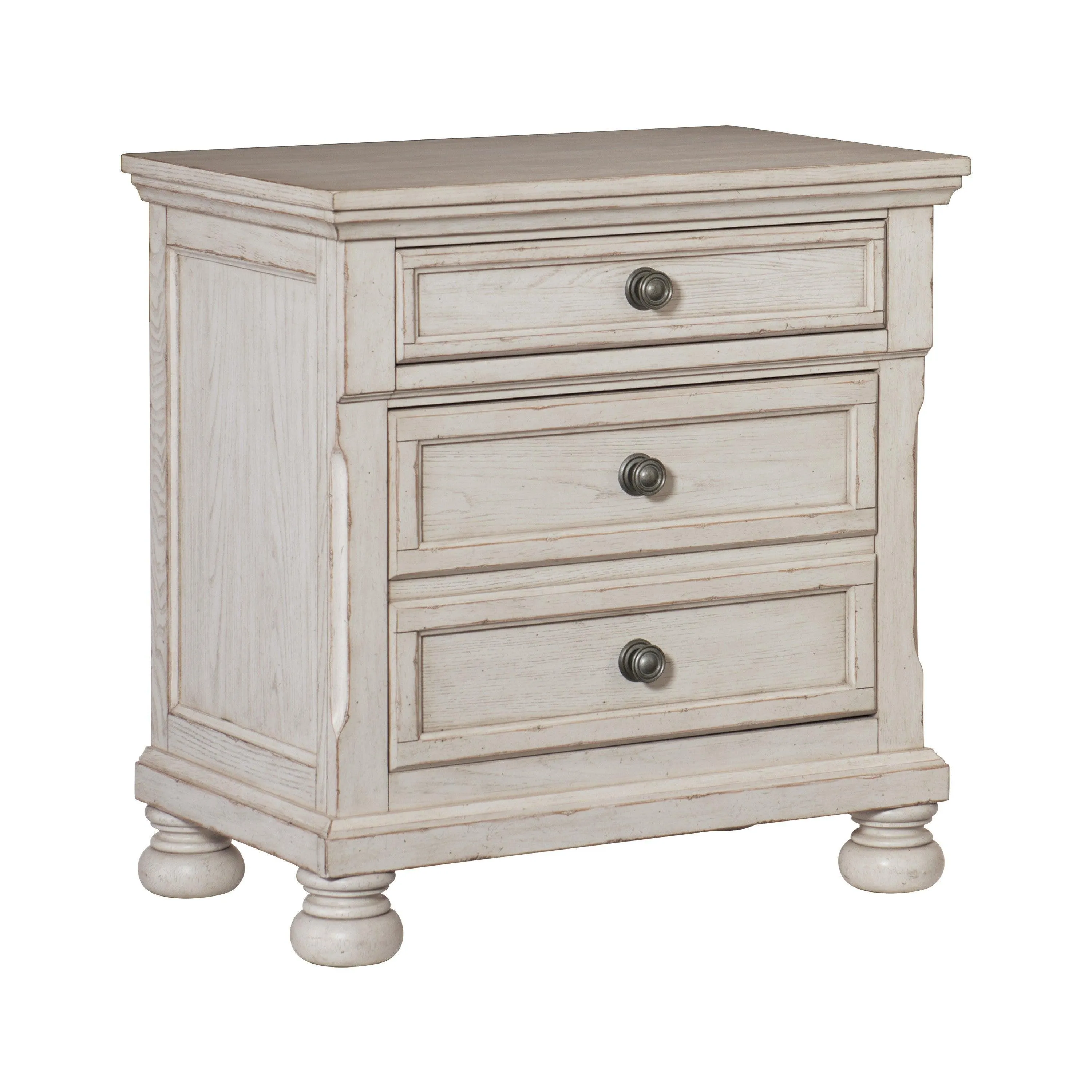 Bethel Wire Brushed White Nightstand - Image 5