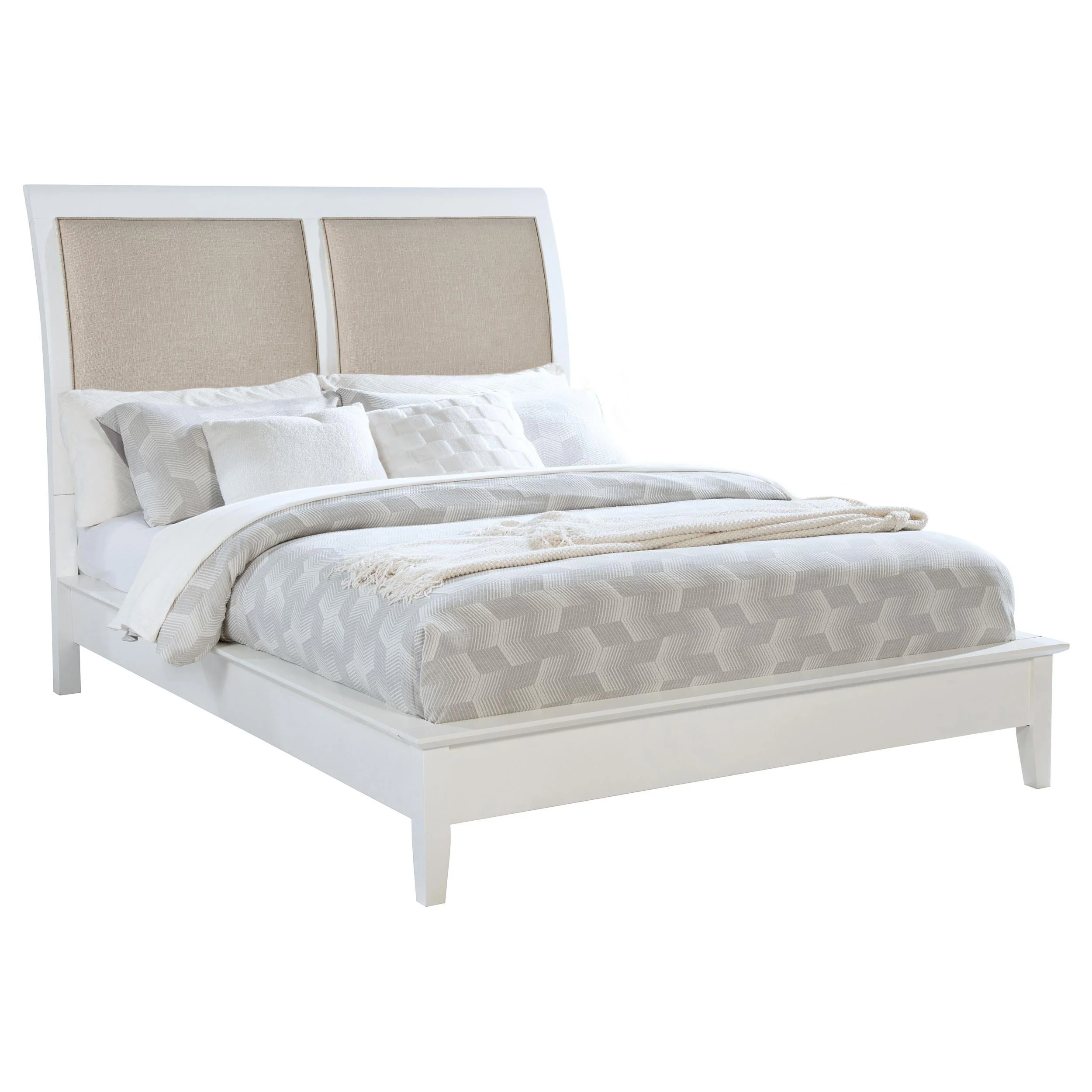 Bexhill White 56-inch Upholstered Eastern King Panel Bed - Image 2