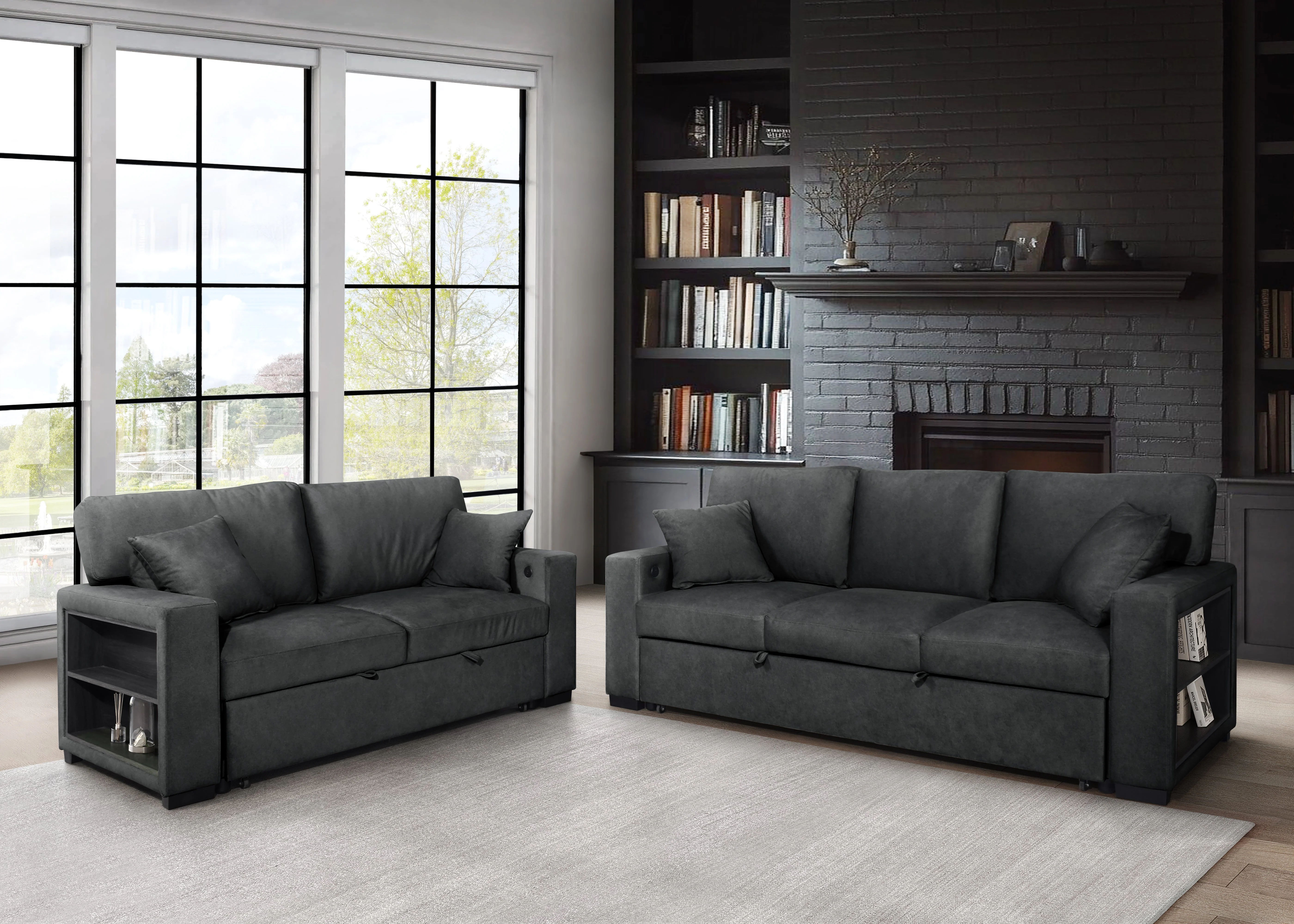 Bexley Black Sofa and Loveseat