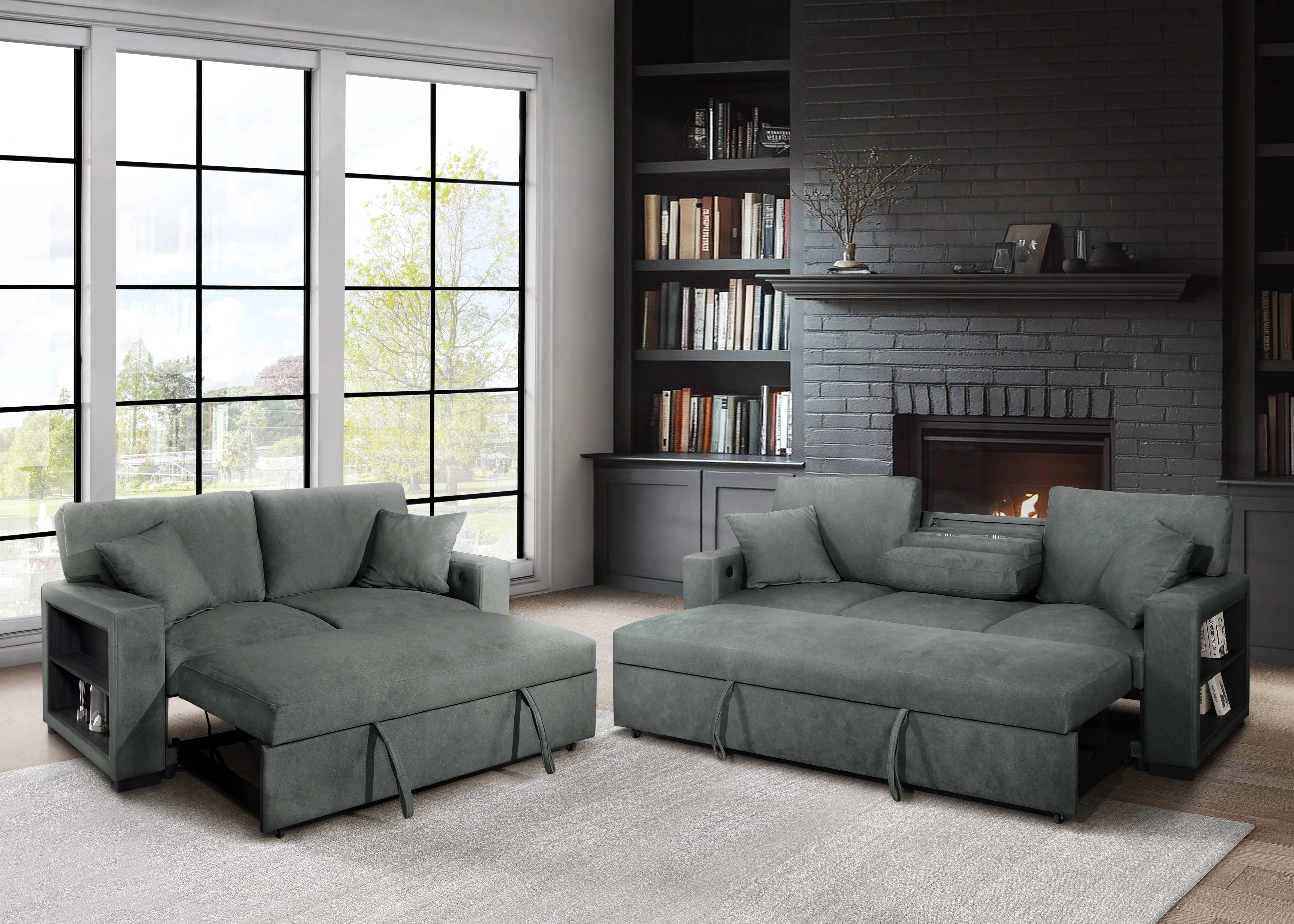 Bexley Grey Sofa and Loveseat - Image 2