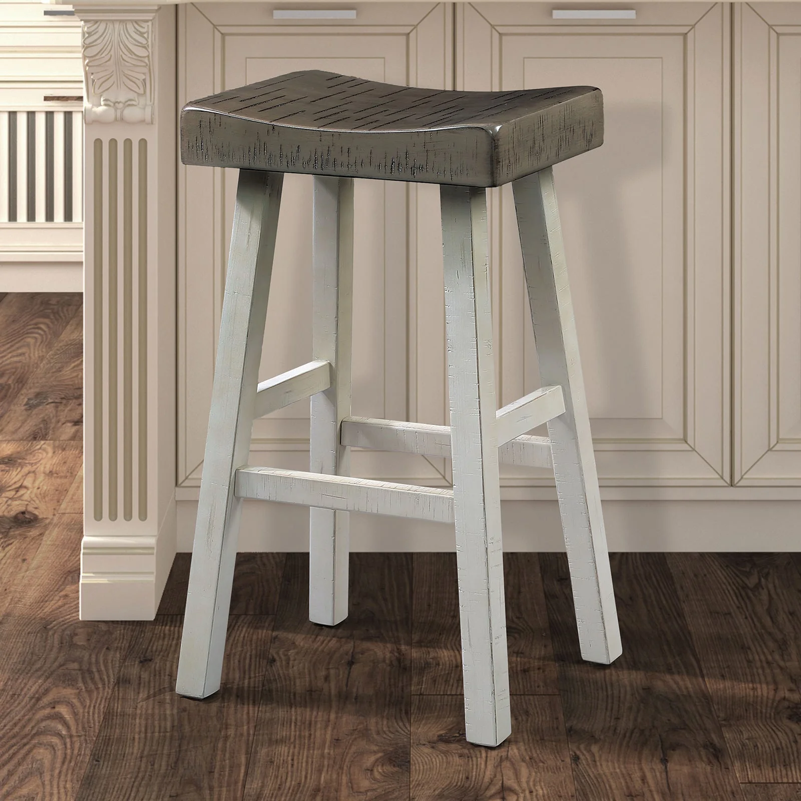 Biasca Gray/White 29" Stool