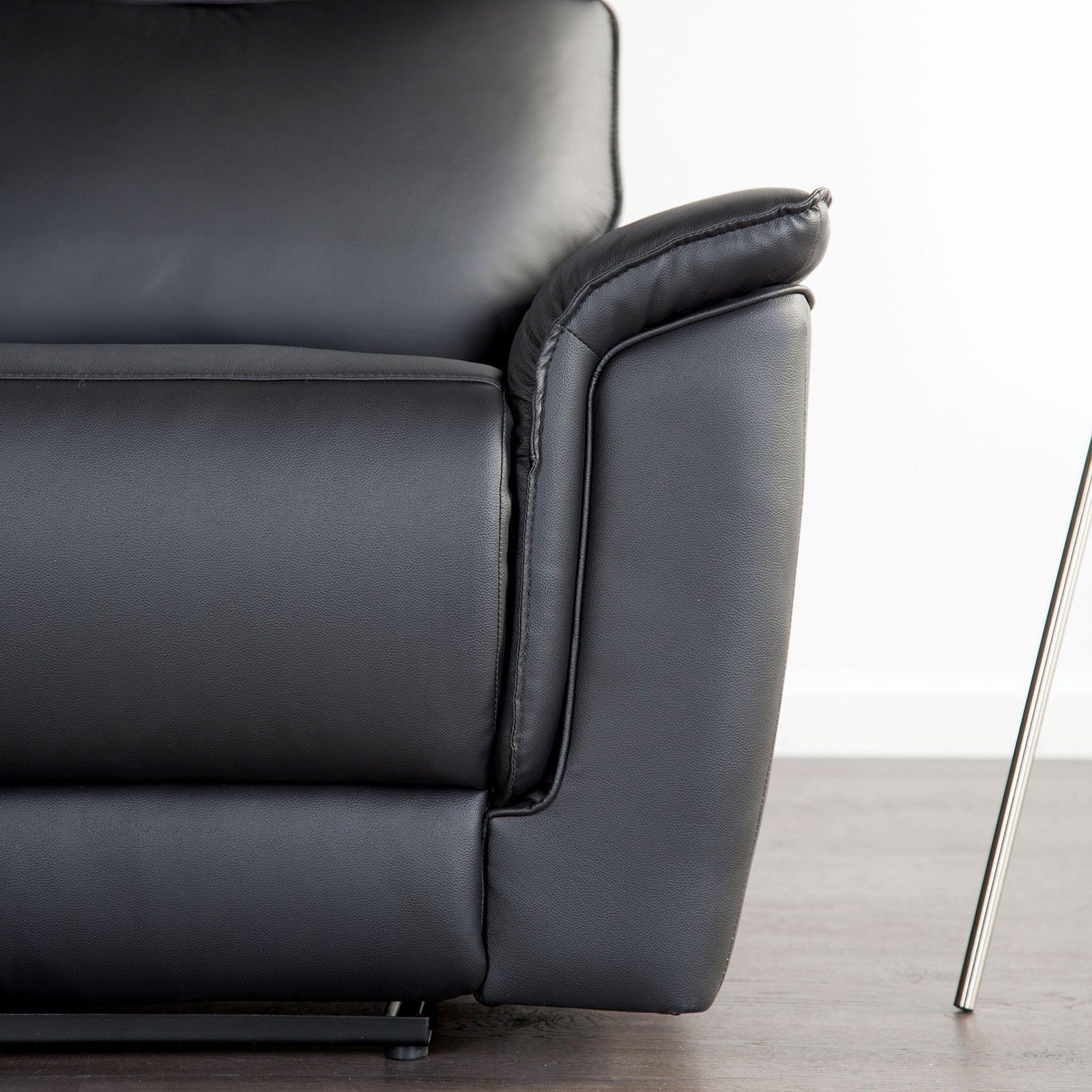 Bienne Black Loveseat Manual Recliner - Image 4