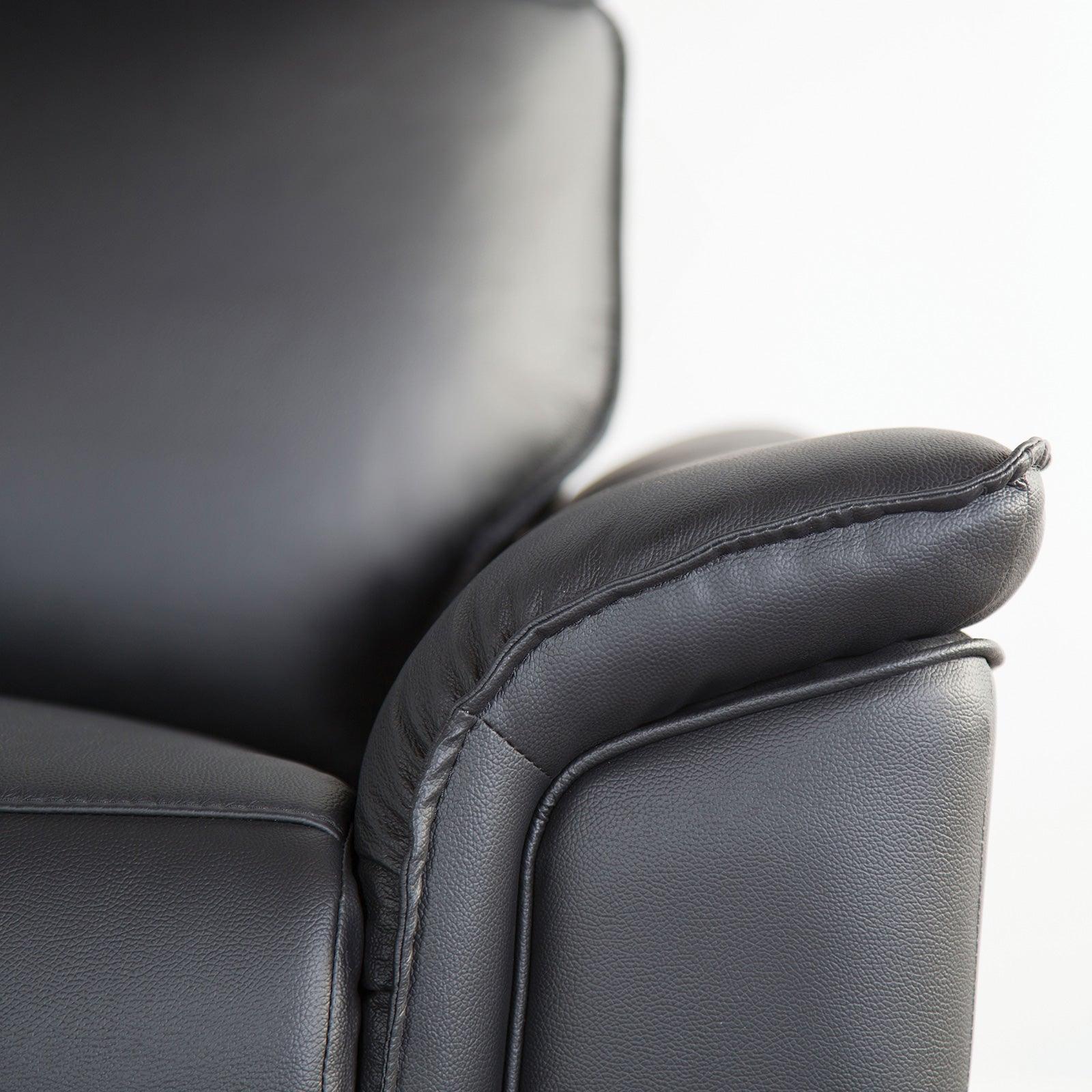 Bienne Black Sofa Manual Recliner - Image 5
