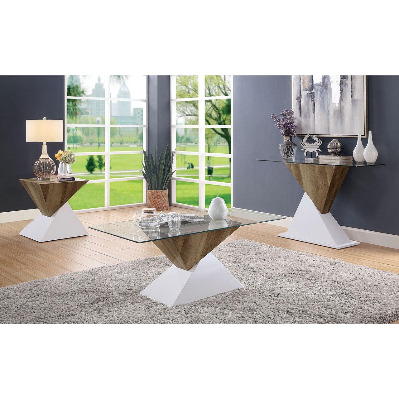 Bima White/Natural Tone Coffee Table - Image 2