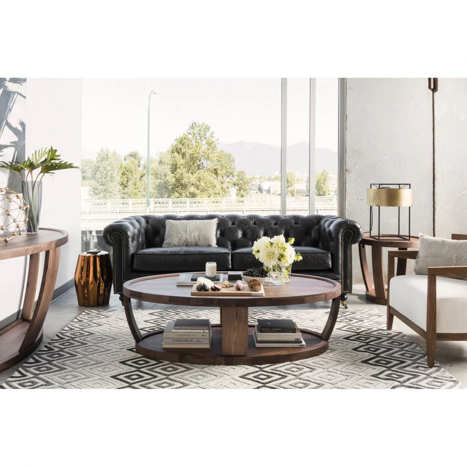 Birmingham Sofa Black Leather - Image 12