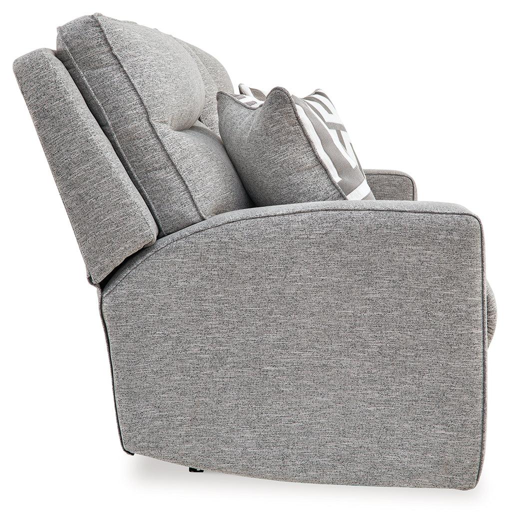 Biscoe Pewter Performance Fabric Dual Power Reclining Loveseat - Image 5