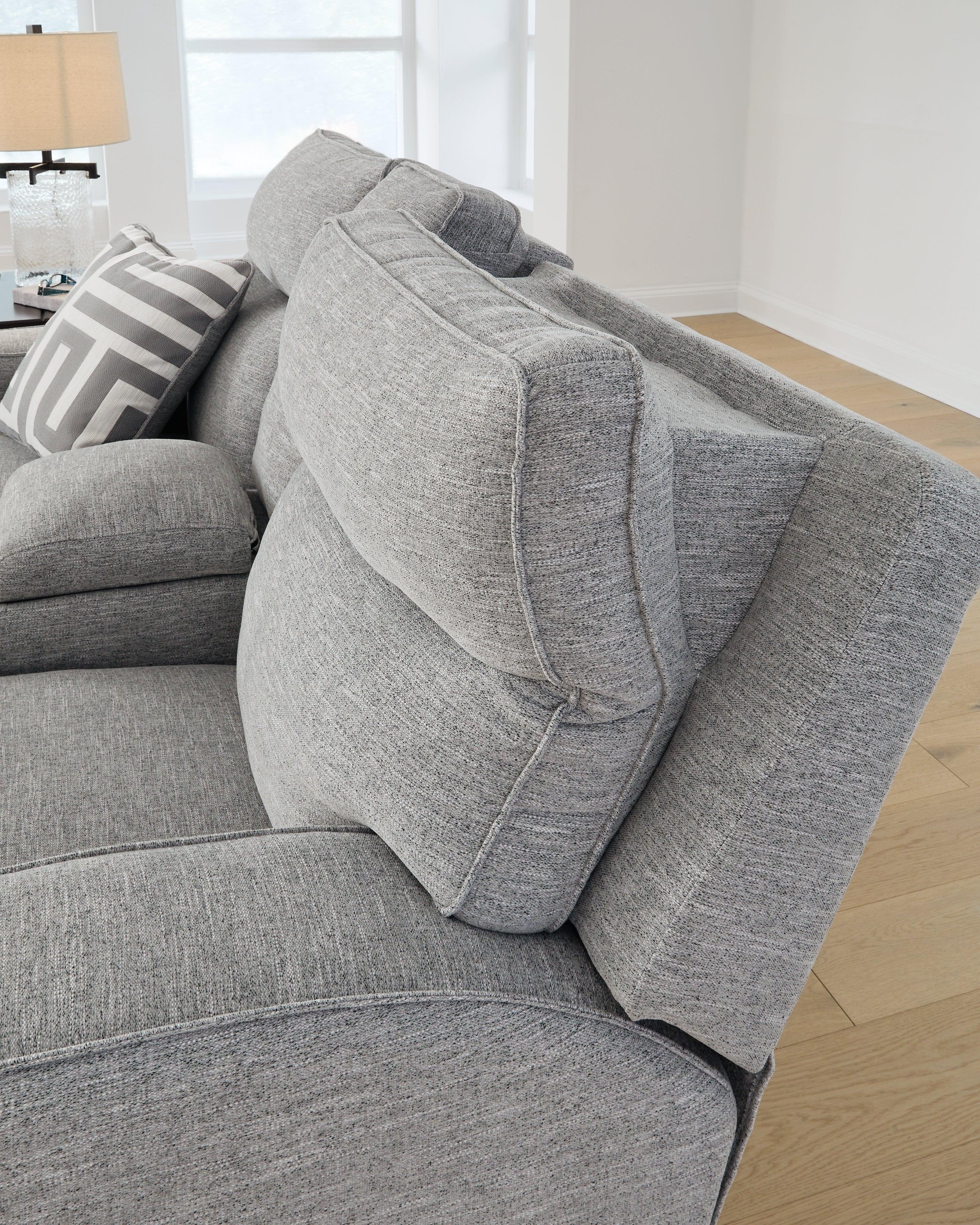Biscoe Pewter Performance Fabric Dual Power Reclining Loveseat - Image 8