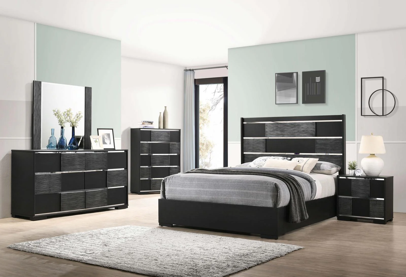 Blacktoft Black Rectangle Dresser Mirror - Image 3